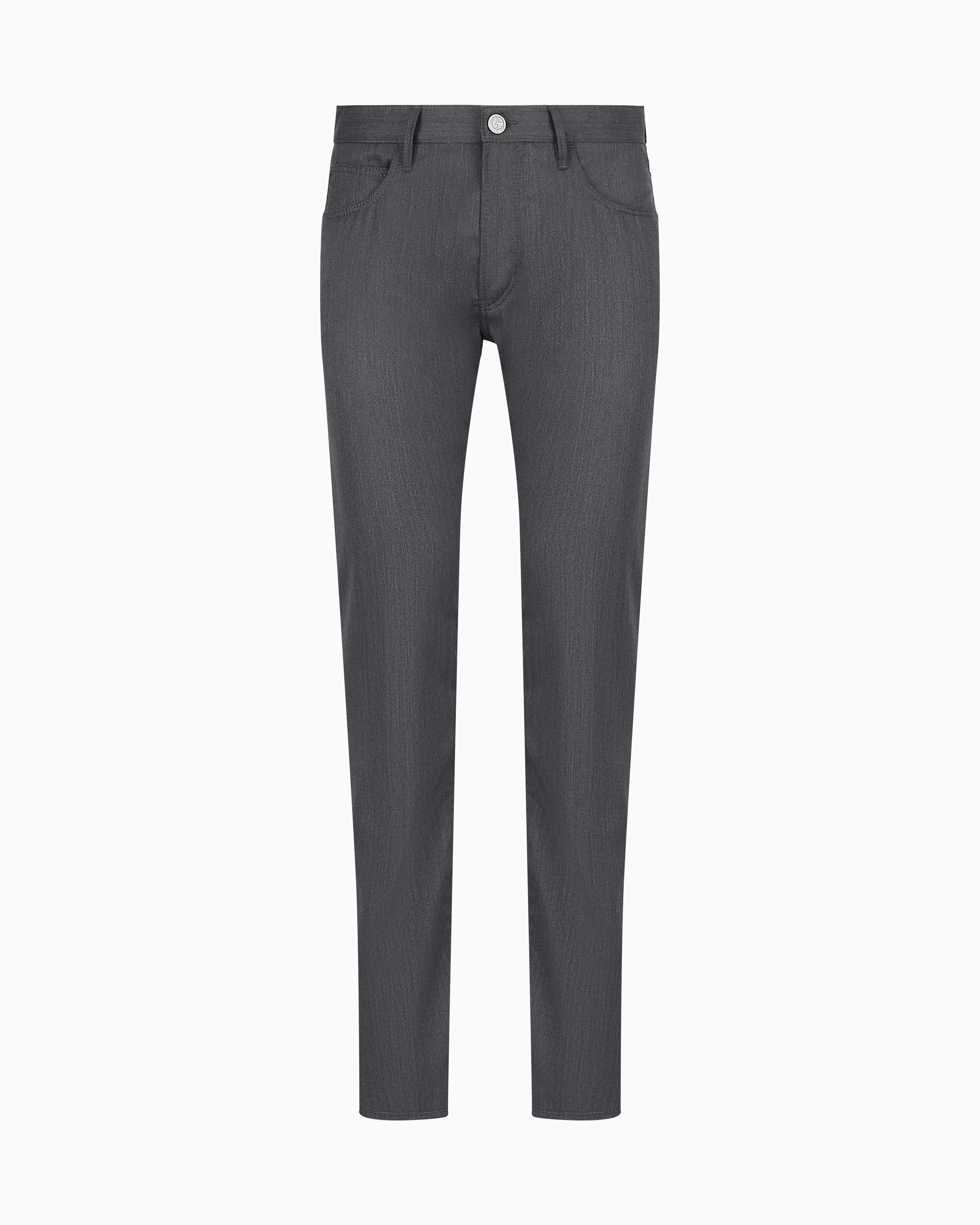 Giorgio Armani Grey Five-Pocket, Regular-Fit, Virgin-Wool Trousers