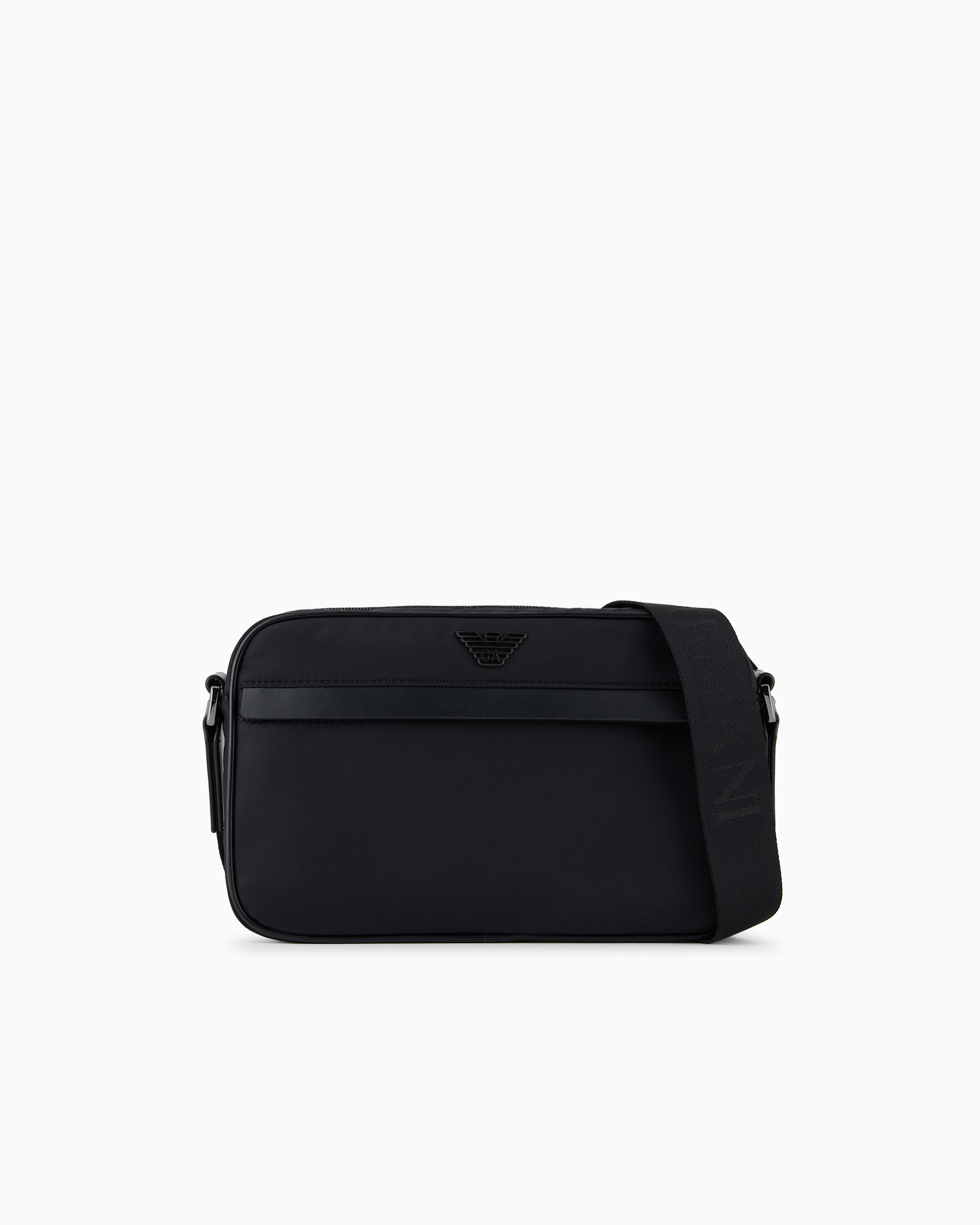 Emporio Armani - ASV recycled nylon shoulder bag, Man, Black, Size: TU