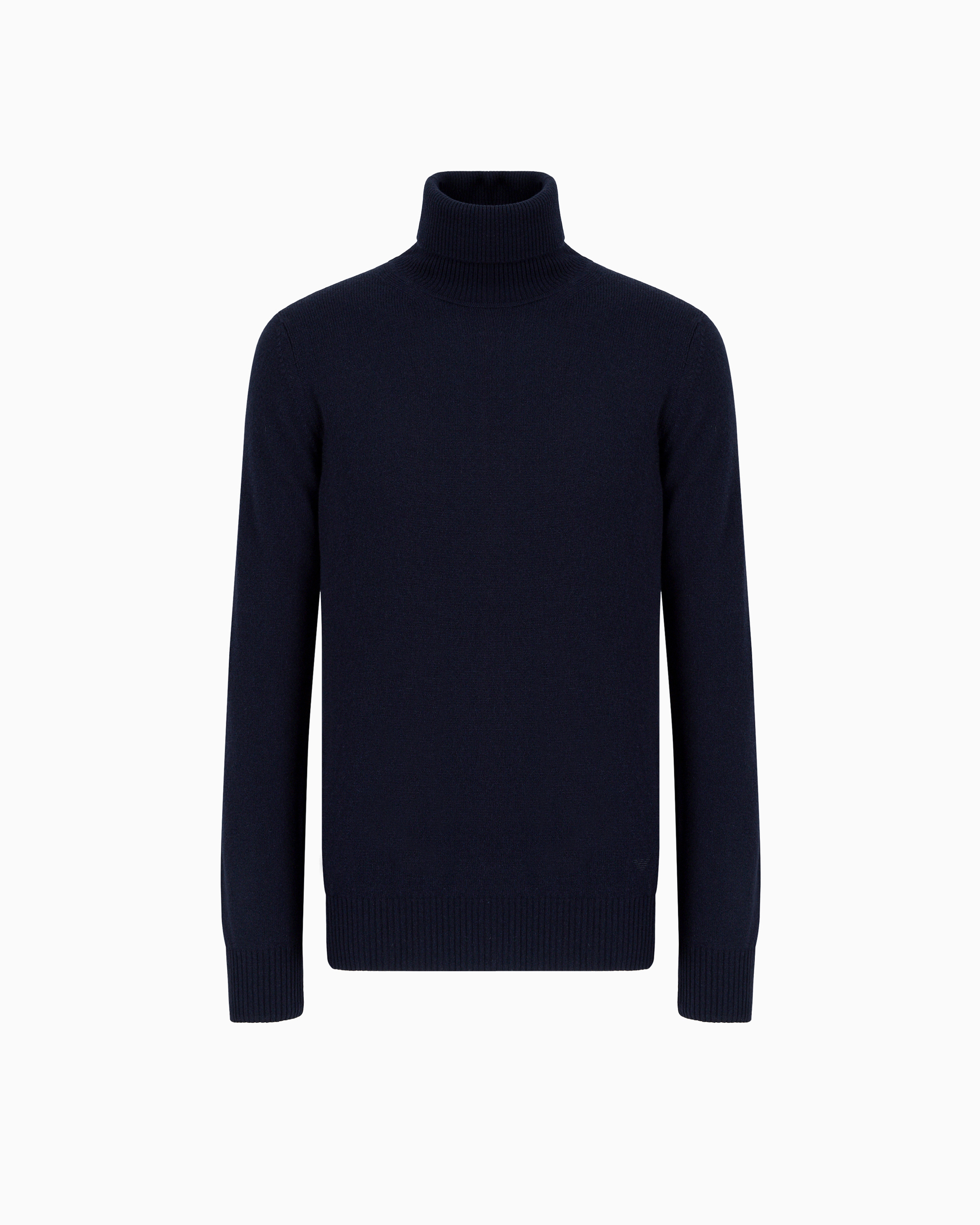 Emporio Armani - Pure cashmere rollneck, Man, Navy_blue, Size: