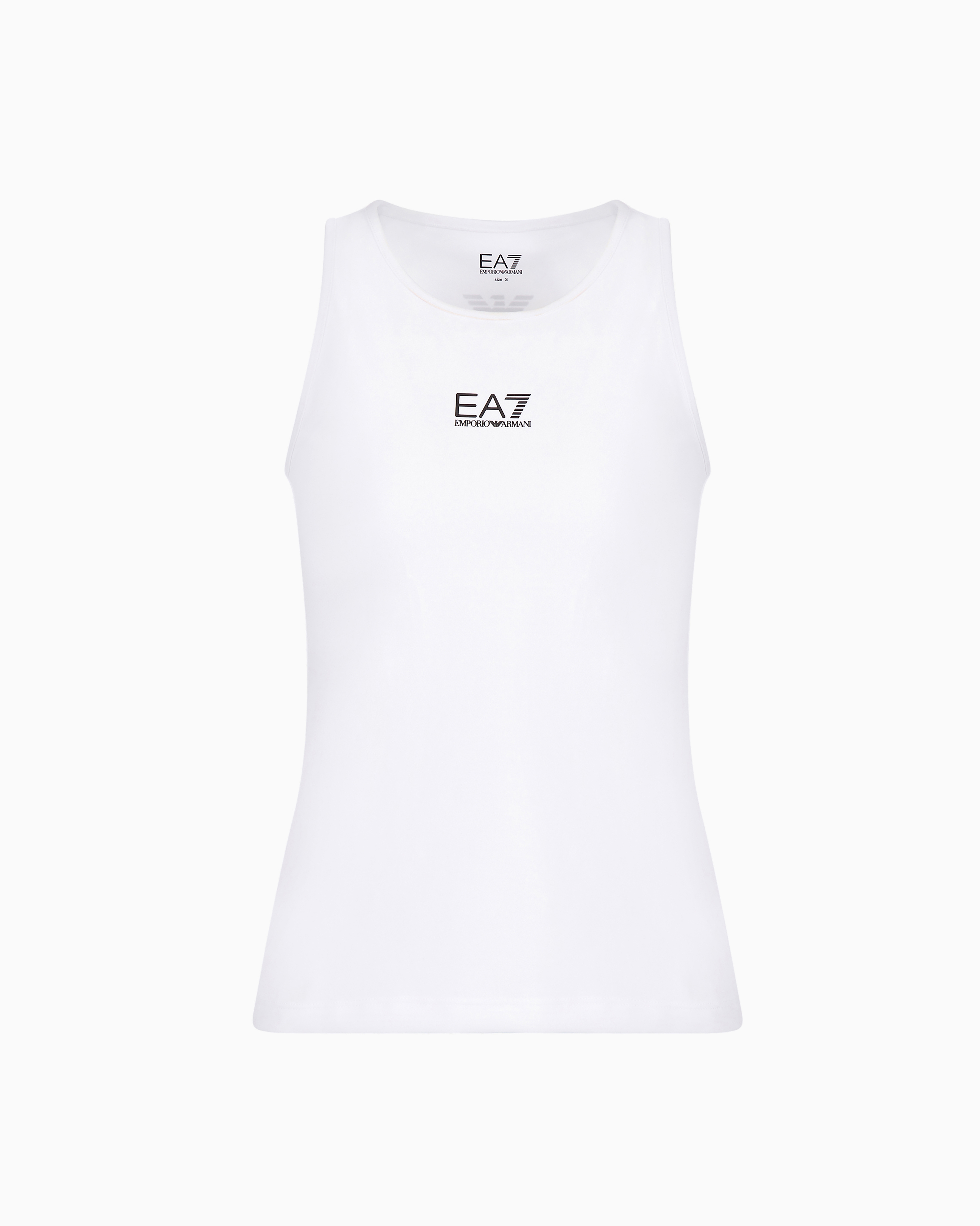 Ea7 White Tennis Pro Top In Ventus7 Technical Fabric