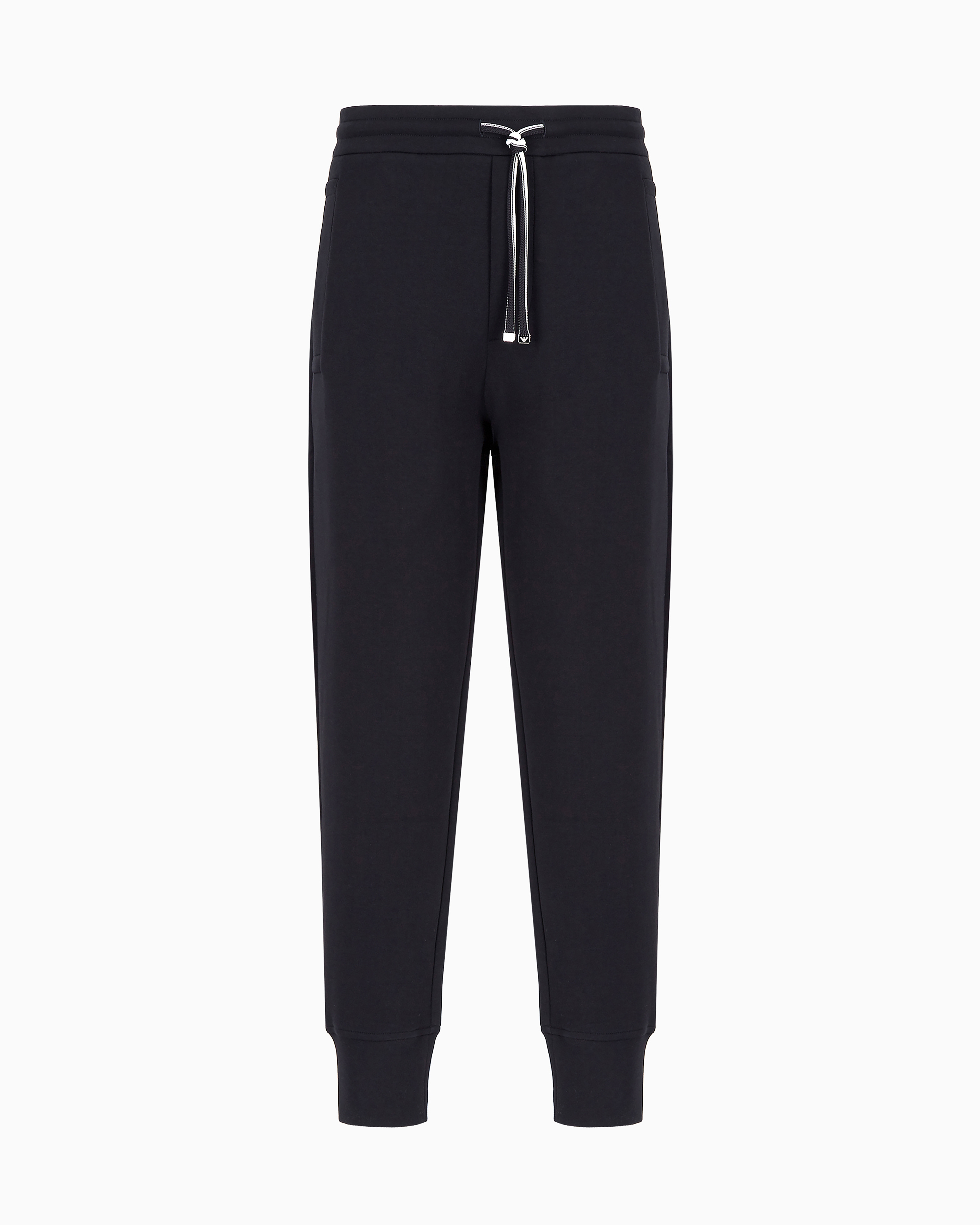 Emporio Armani - Double-jersey joggers, Man, Navy Blue, Size: