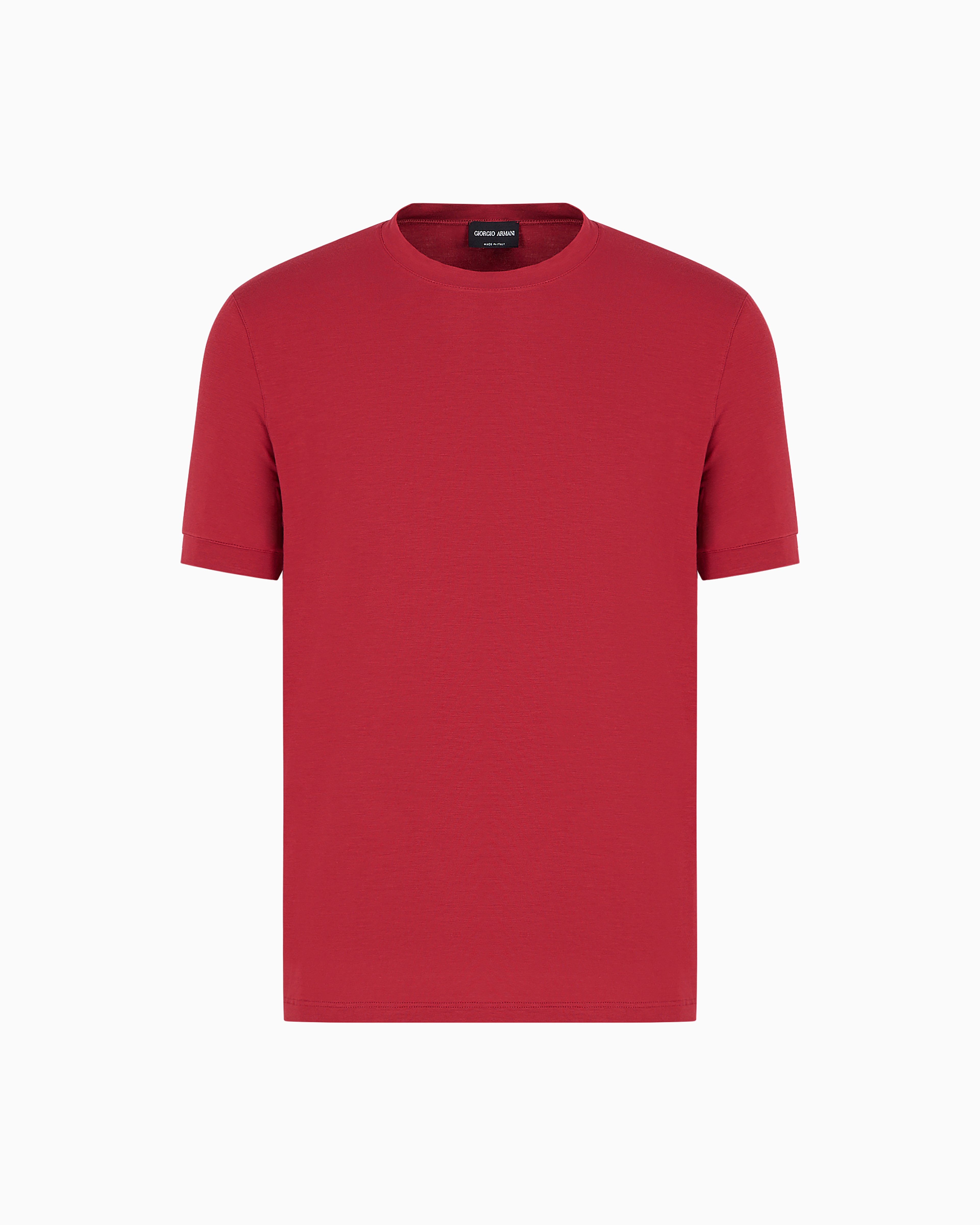 Giorgio Armani Men's Red Crew-Neck T-Shirt In Stretch Viscose Jersey