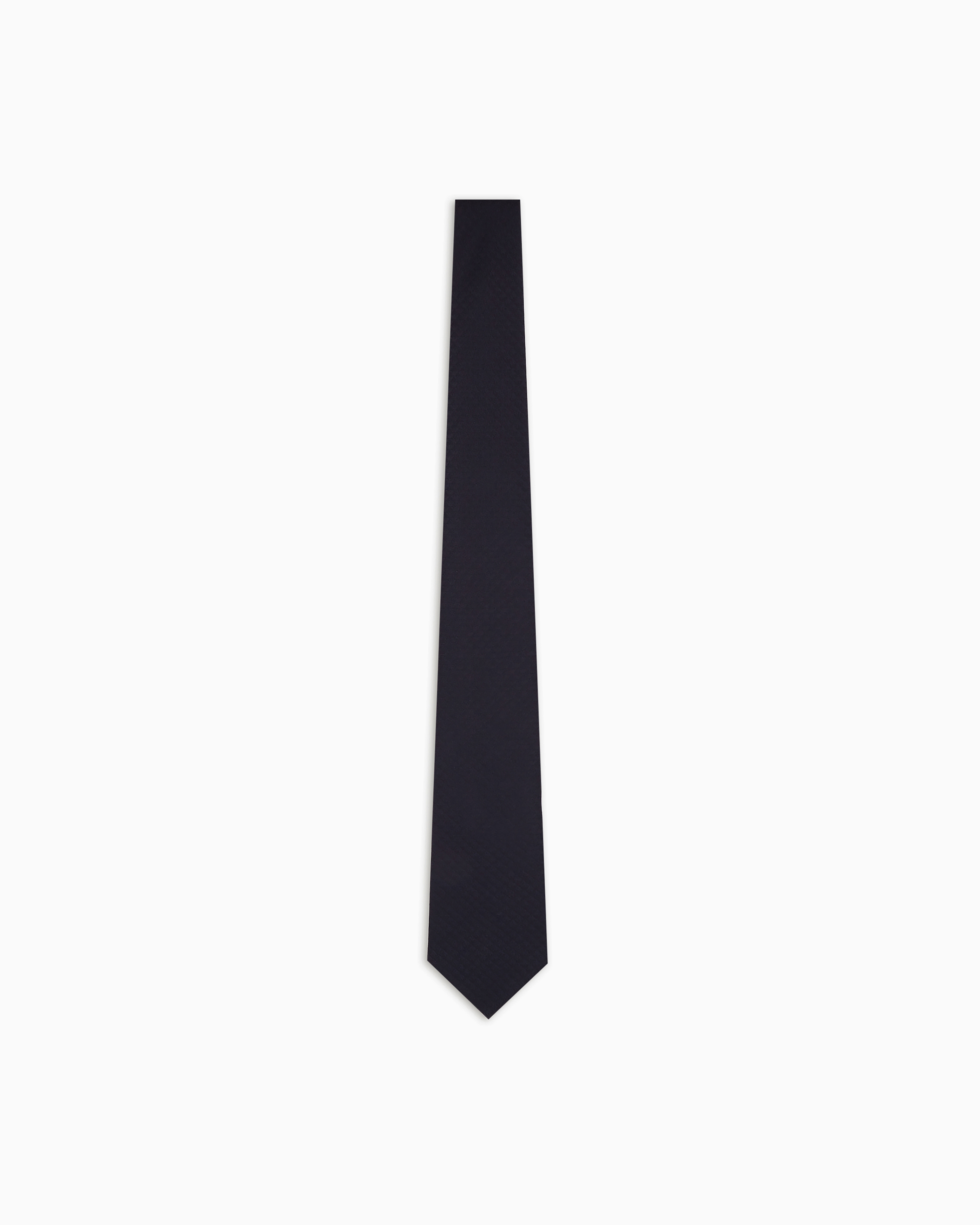 Emporio Armani - Pure silk tie with jacquard monogram, Man, Blue, Size: TU