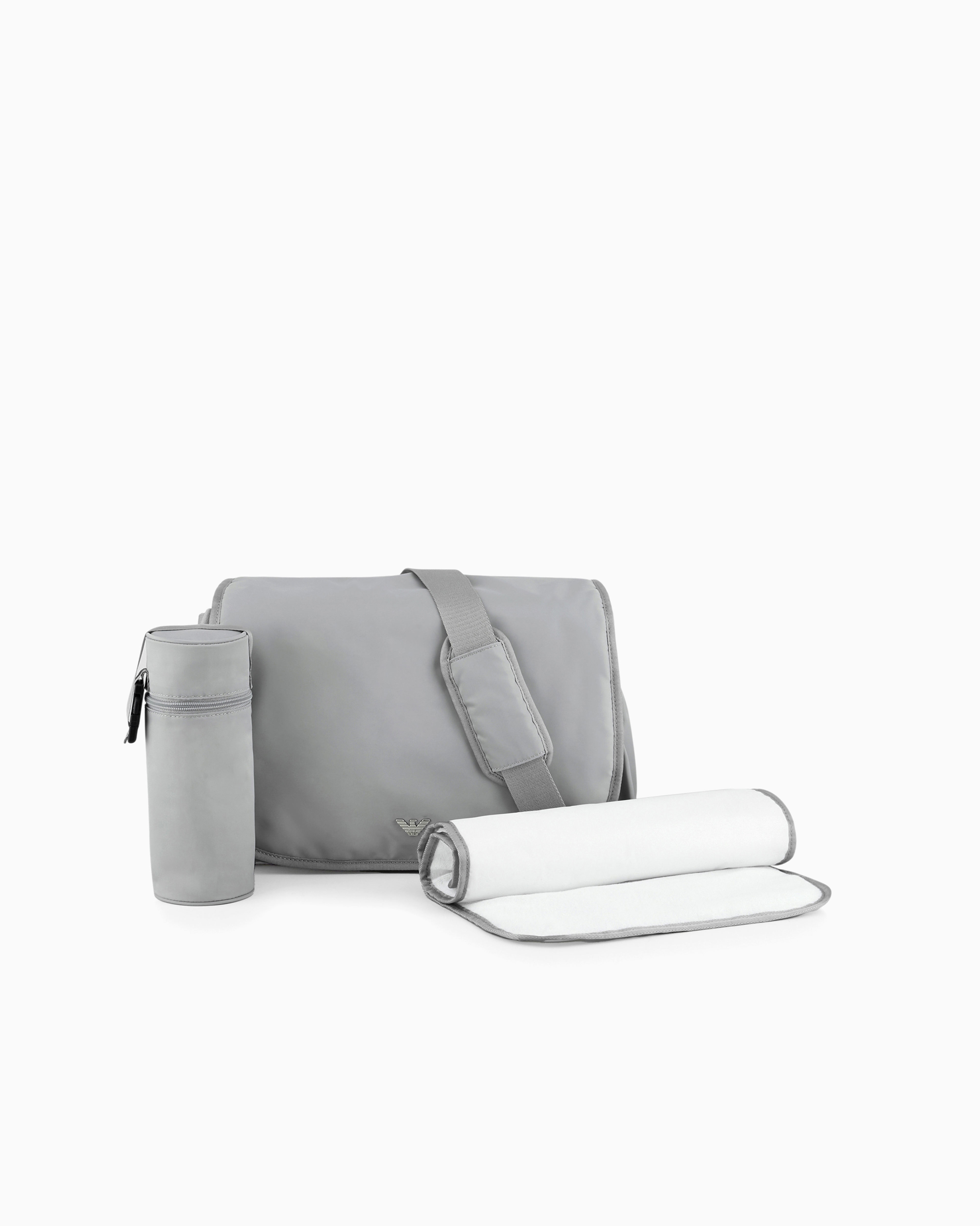 Emporio Armani - Mummy bag set with eagle plate, Boy, Grey, Size: TU
