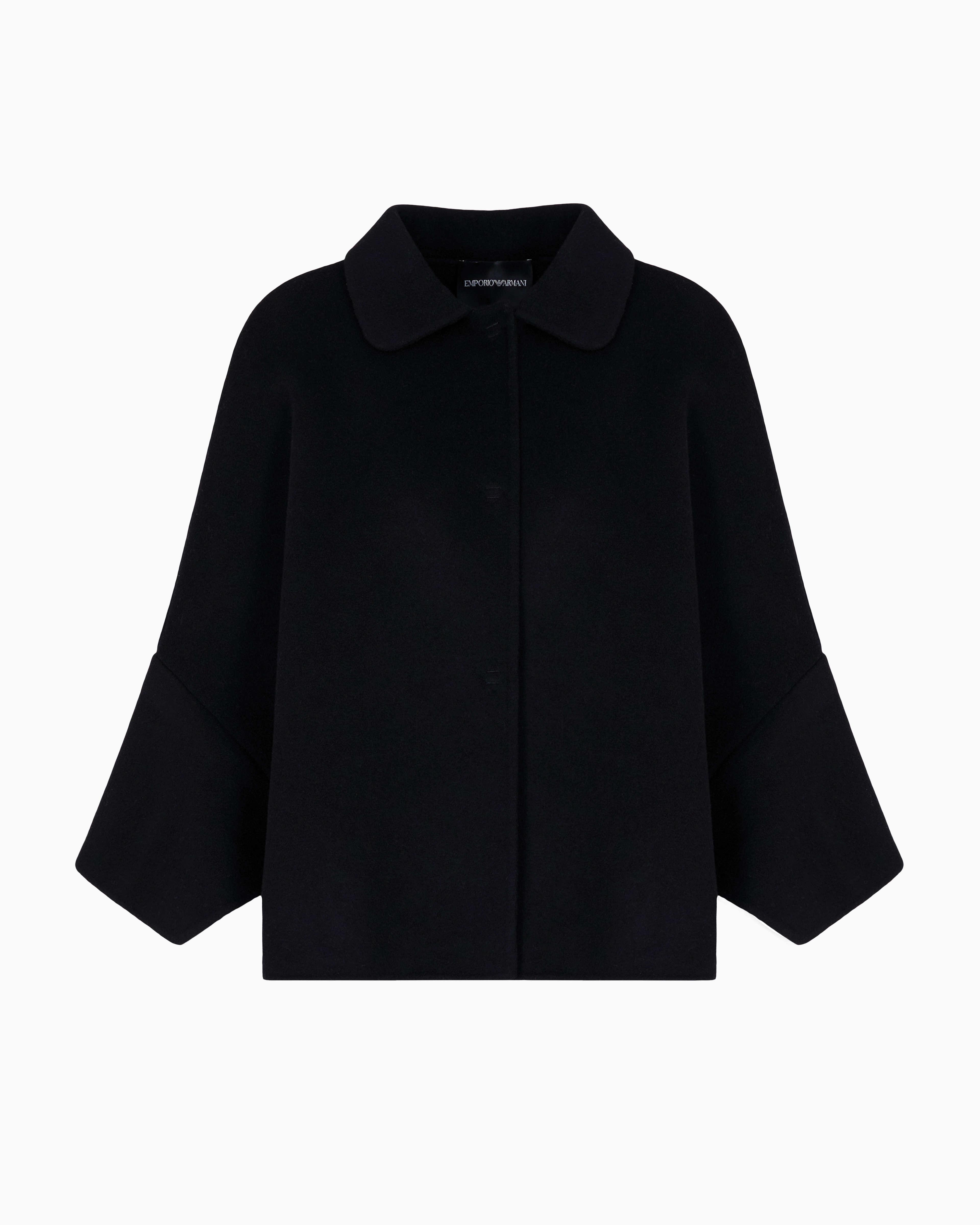 Emporio Armani Black Virgin Wool Cape