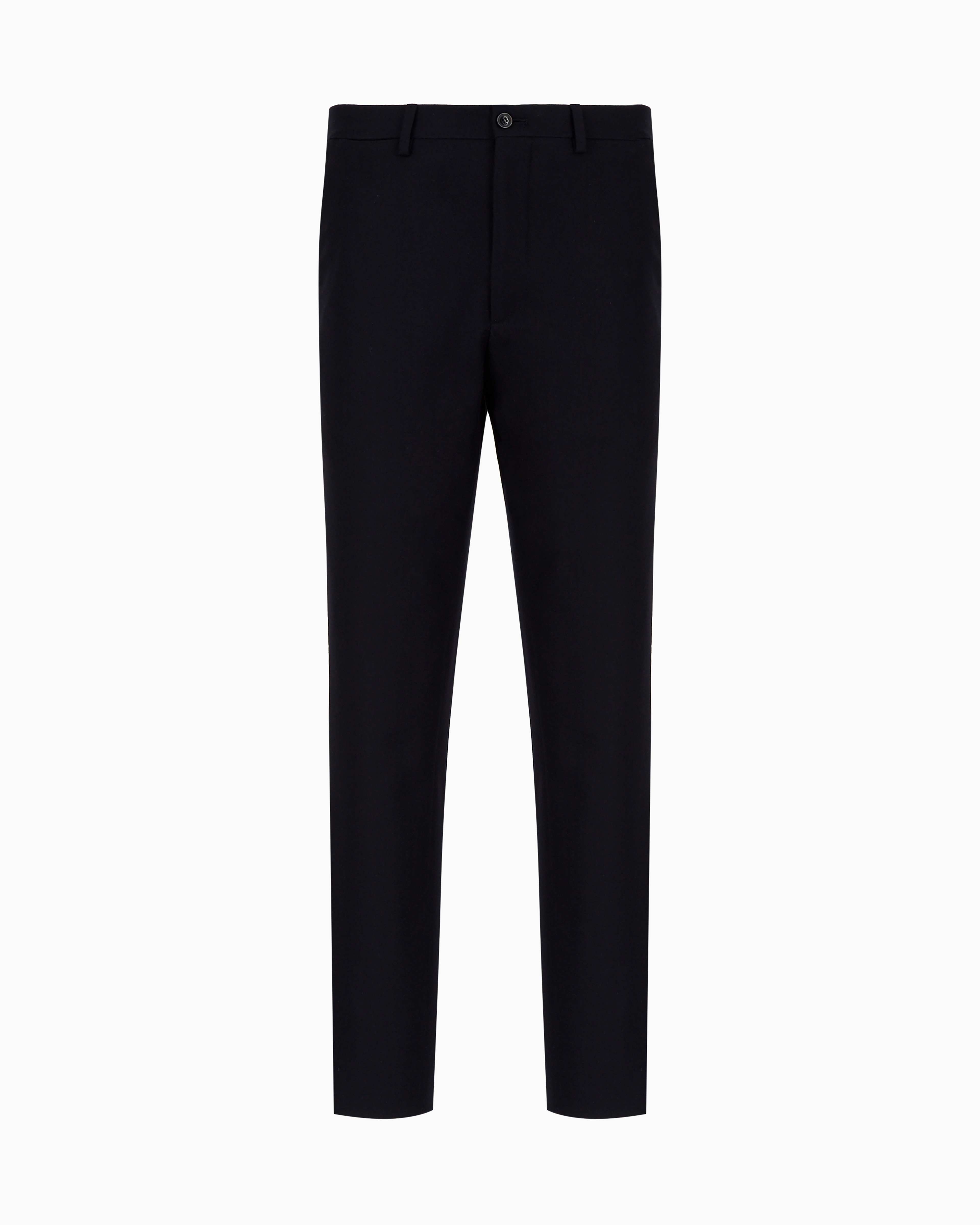 Giorgio Armani Pantaloni Flat Front In Flanella Di Lana
