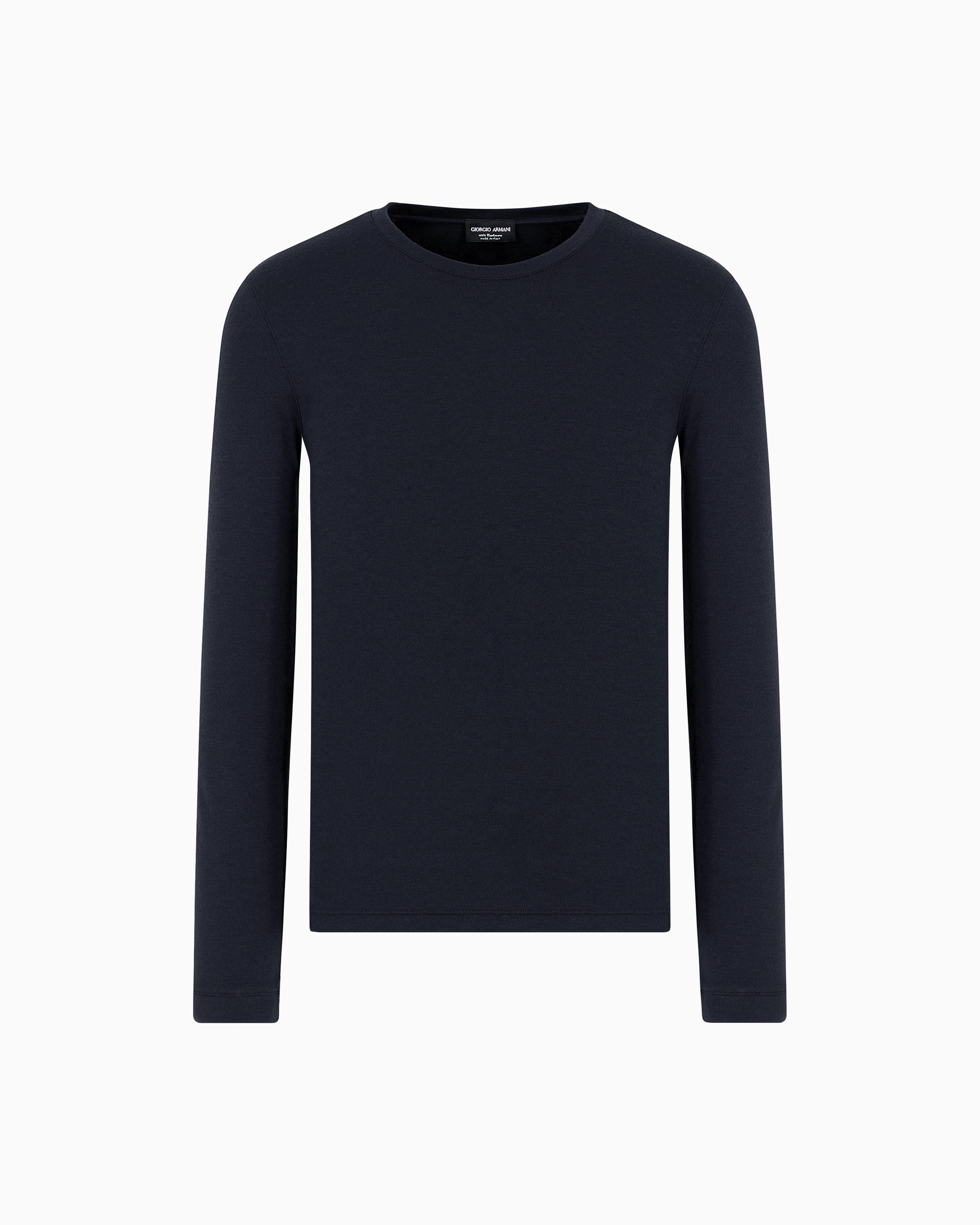 Giorgio Armani Navy Blue Icon Cashmere Interlock Crew-Neck Jumper