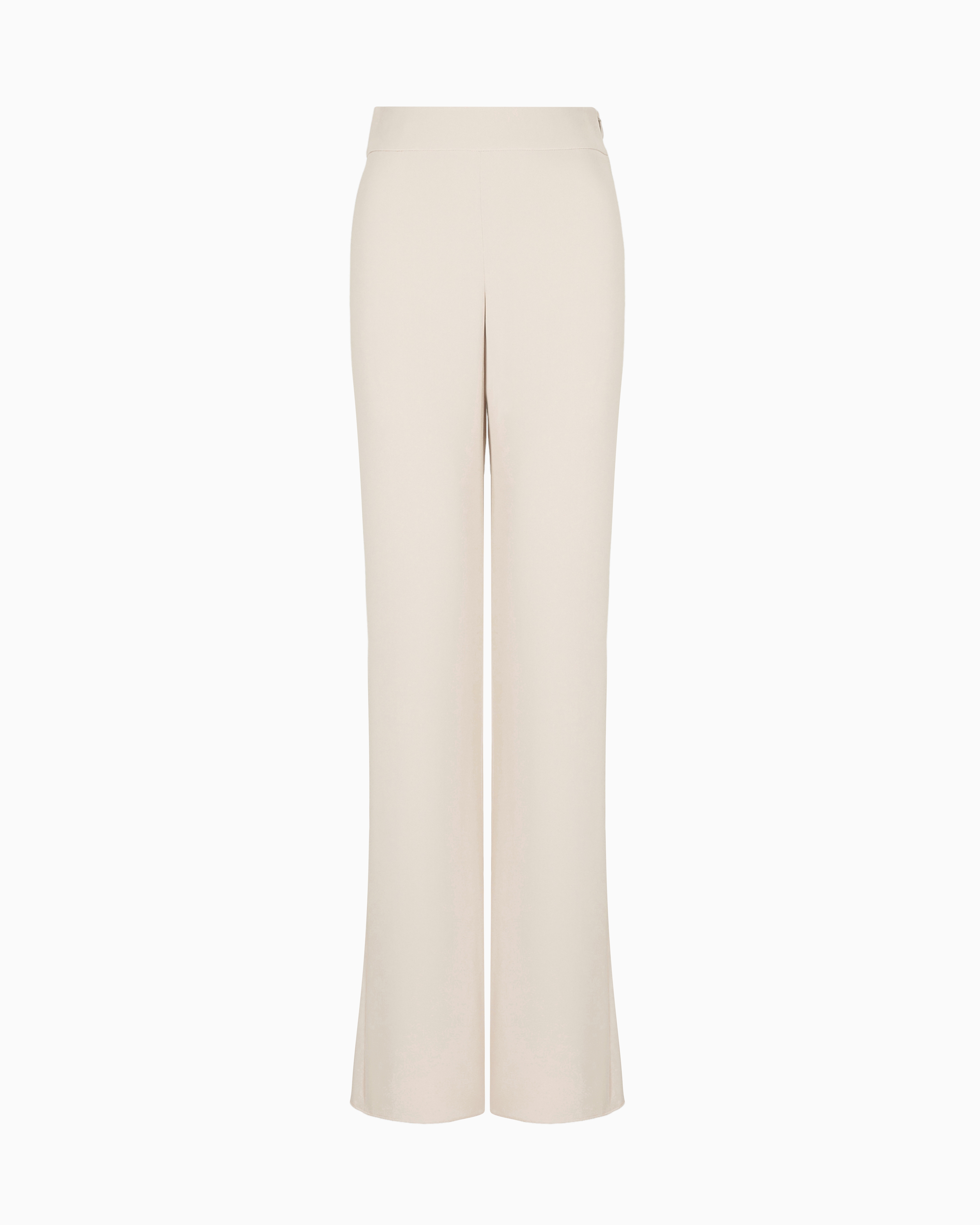 Giorgio Armani White Wide-Leg Silk Trousers