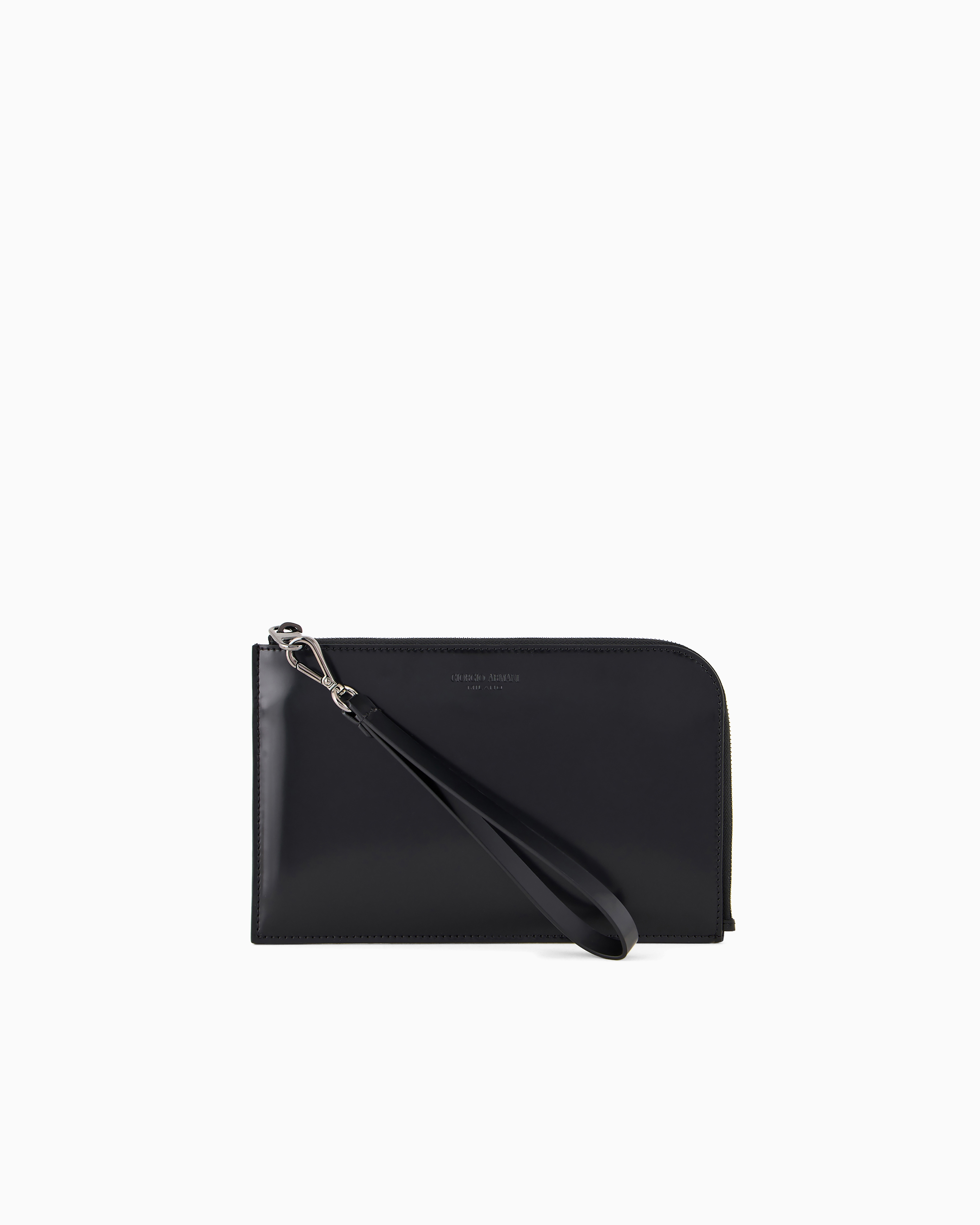 Giorgio Armani Black Leather Giorgio’s Clutch Bag