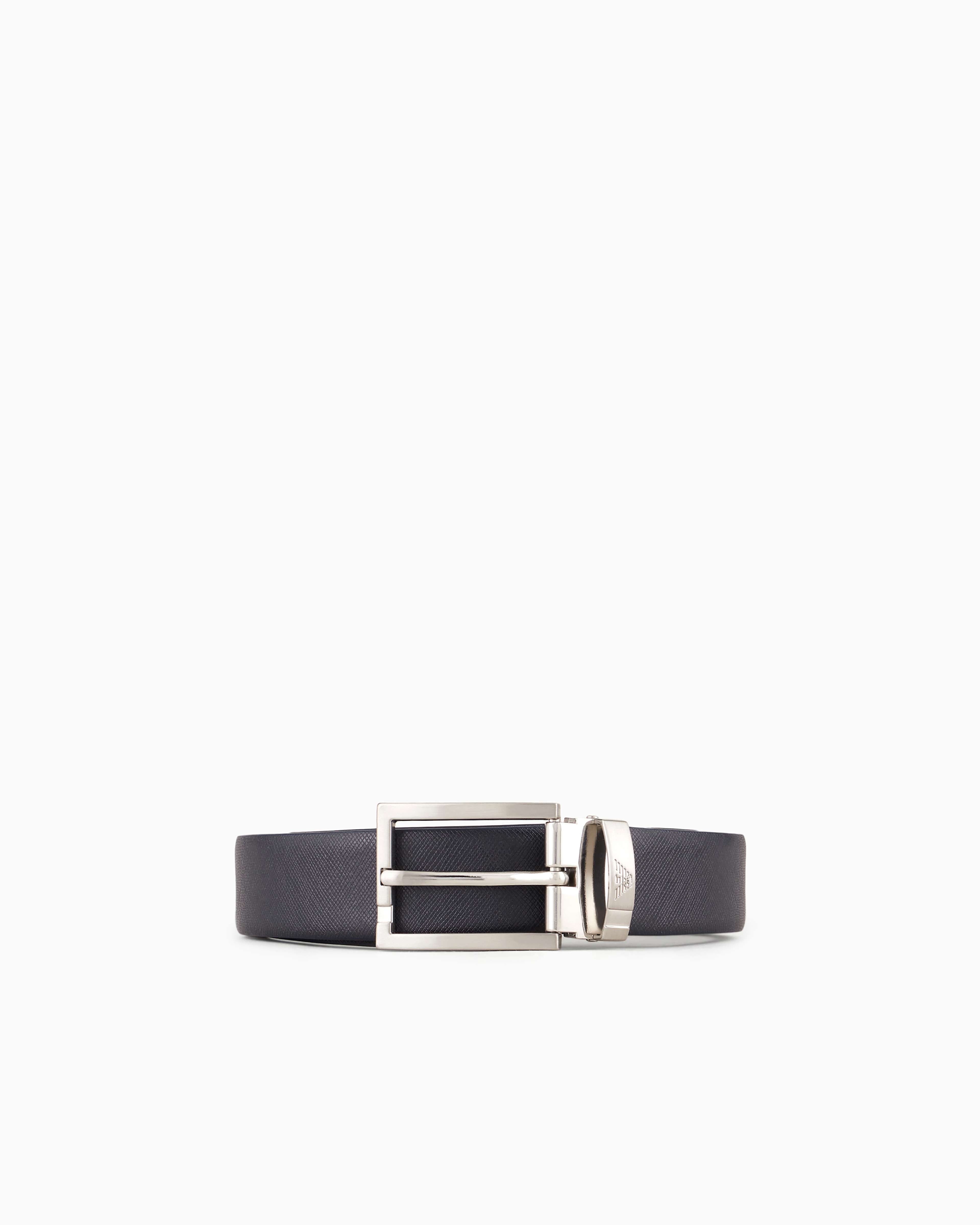 Emporio Armani - Gift box with Saffiano leather belt and interchangeable buckle, Man, Black, Size: TU