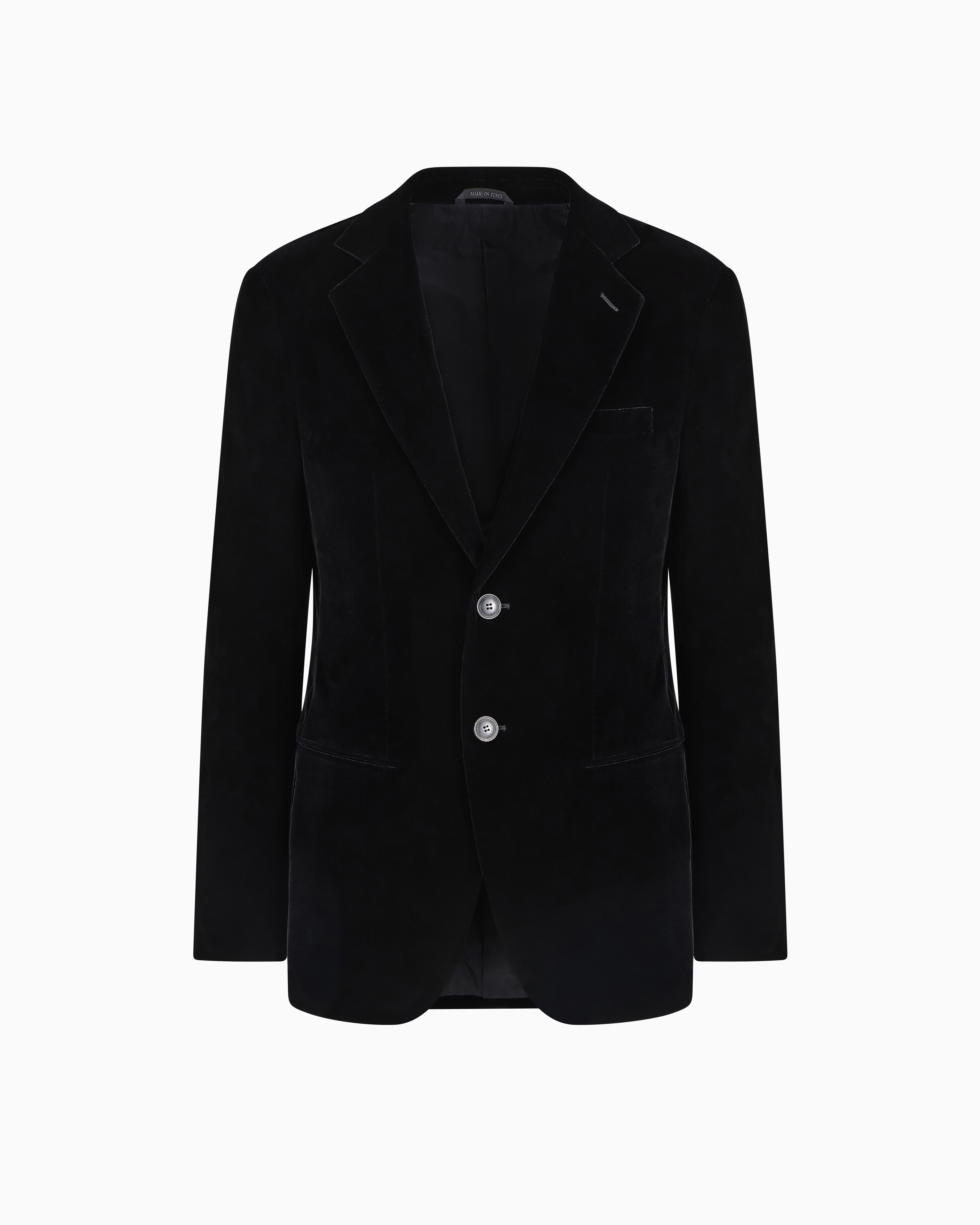 Giorgio Armani Black Icon George Line Single-Breasted Stretch-Velvet Jacket