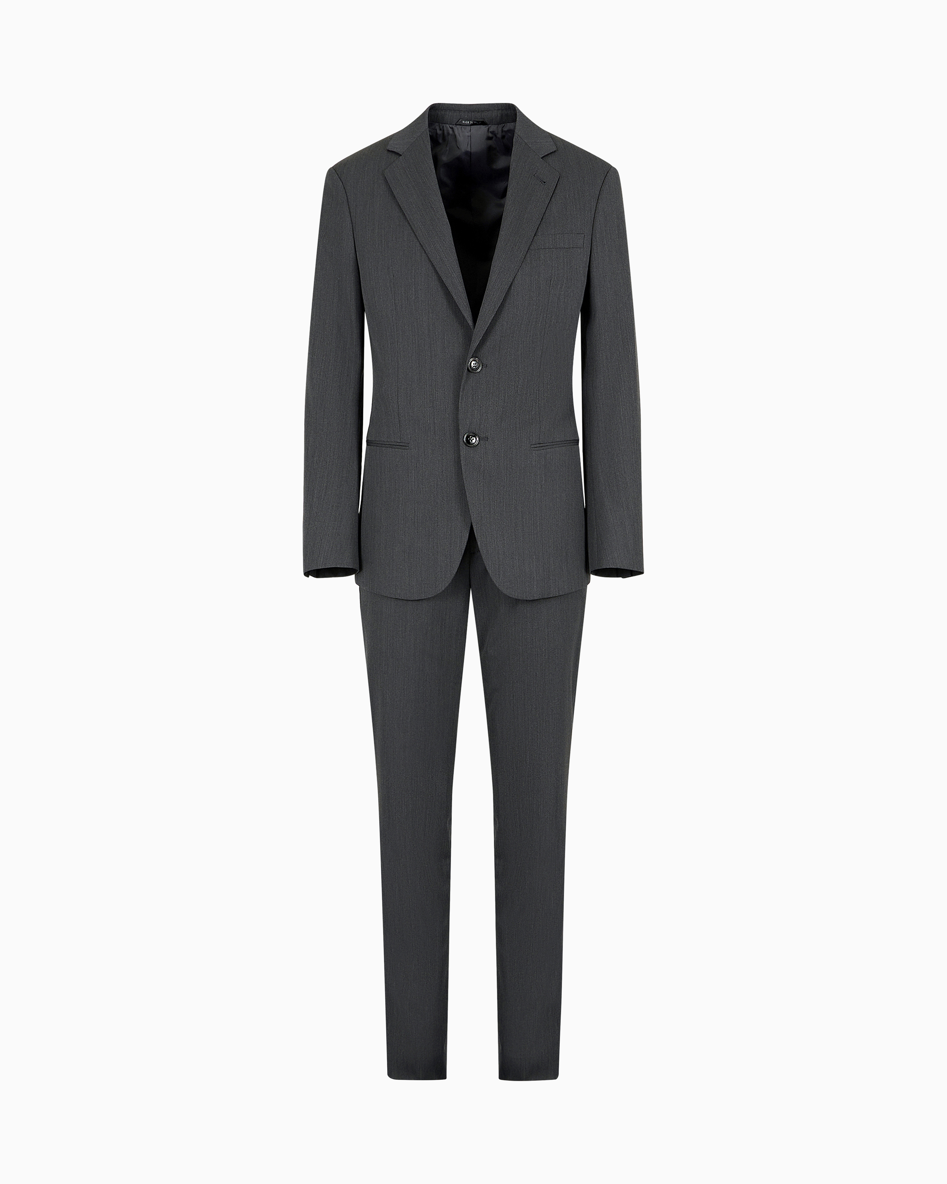 Giorgio Armani Grey Single-Breasted Soho Line Suit In Virgin Wool