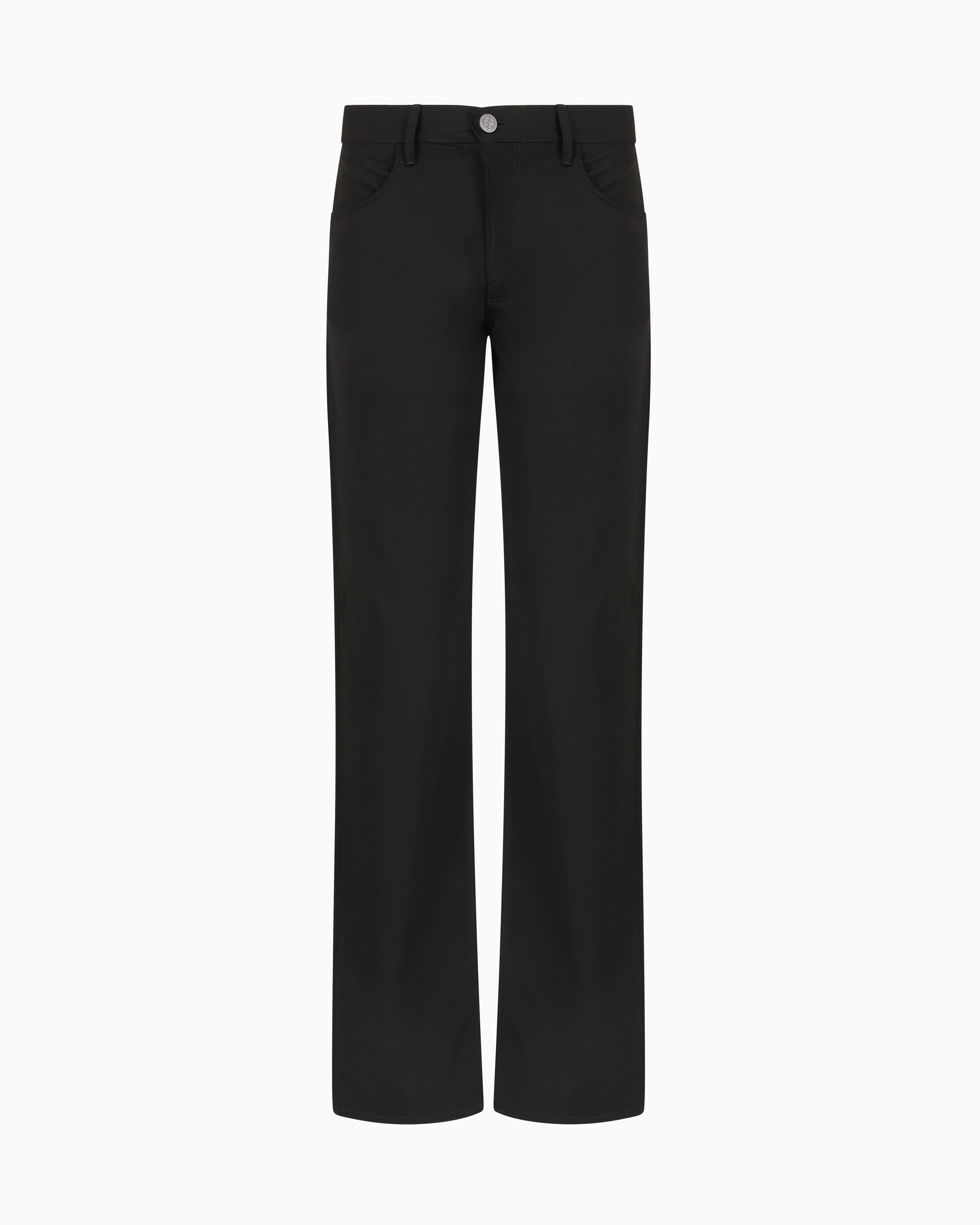 Giorgio Armani Black Five-Pocket, Regular-Fit, Virgin-Wool Trousers