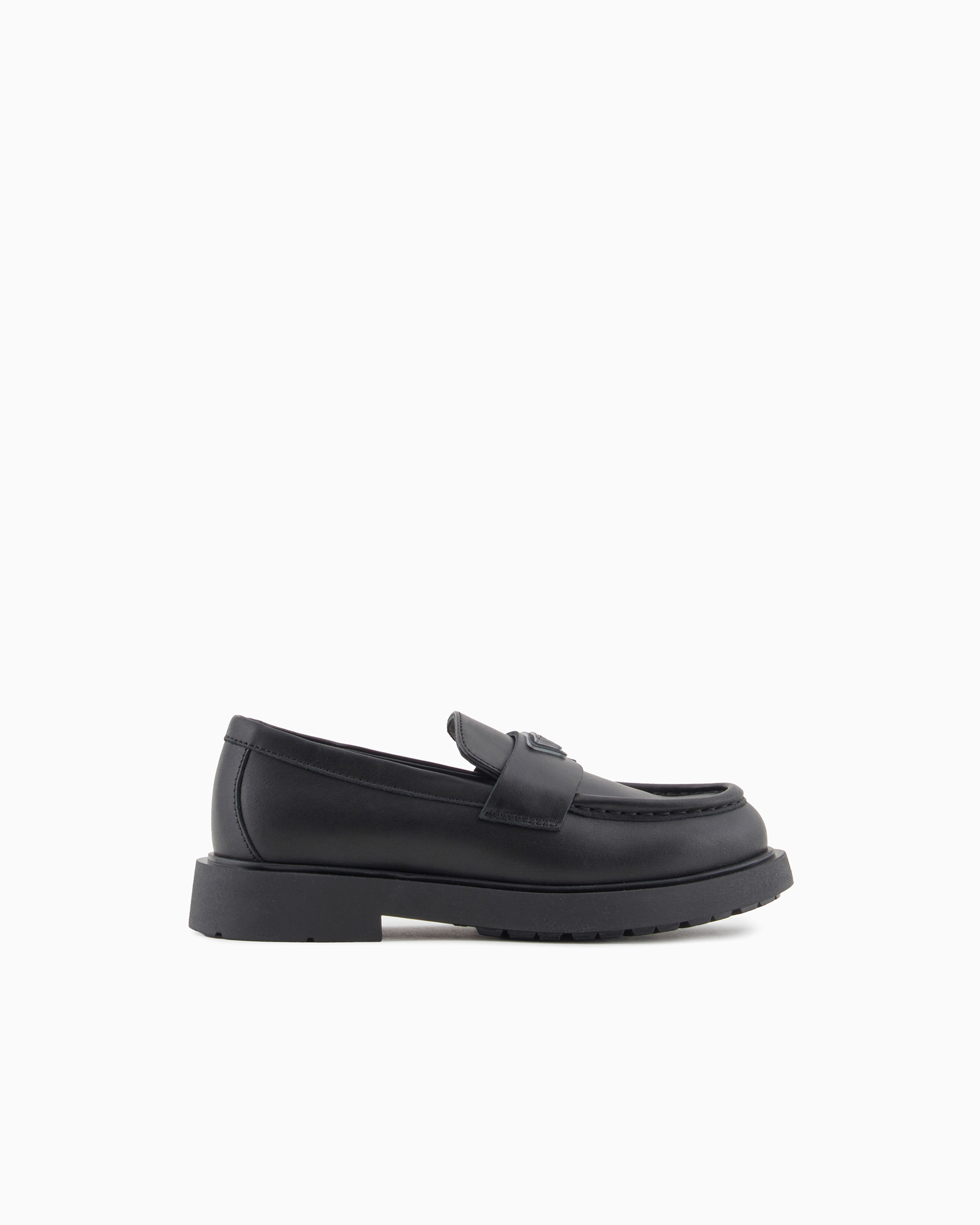 Emporio Armani Black Leather Loafers