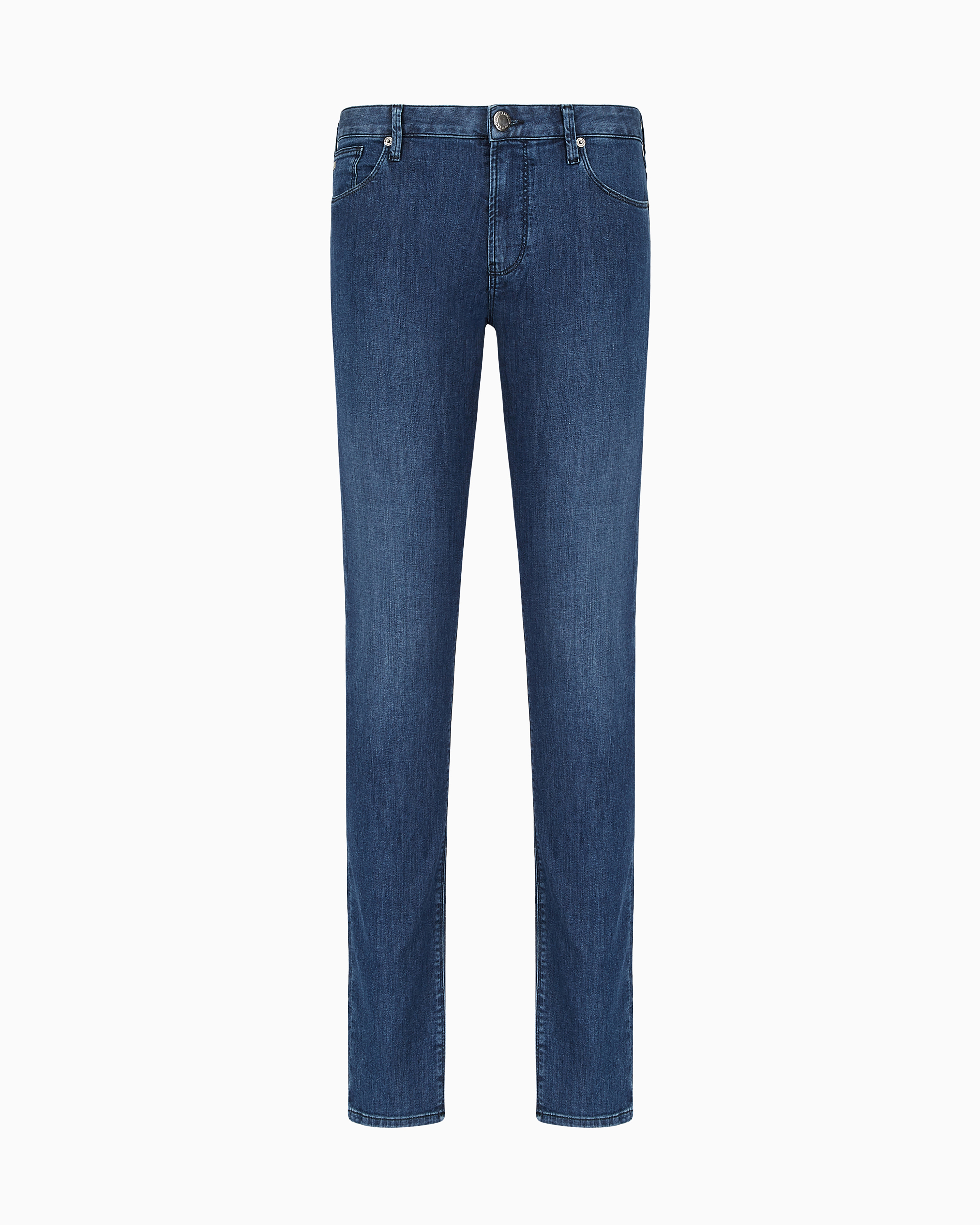 Emporio Armani Men's Blue J06 Worn-Effect Wash, Slim-Fit, 8 Oz Denim Jeans