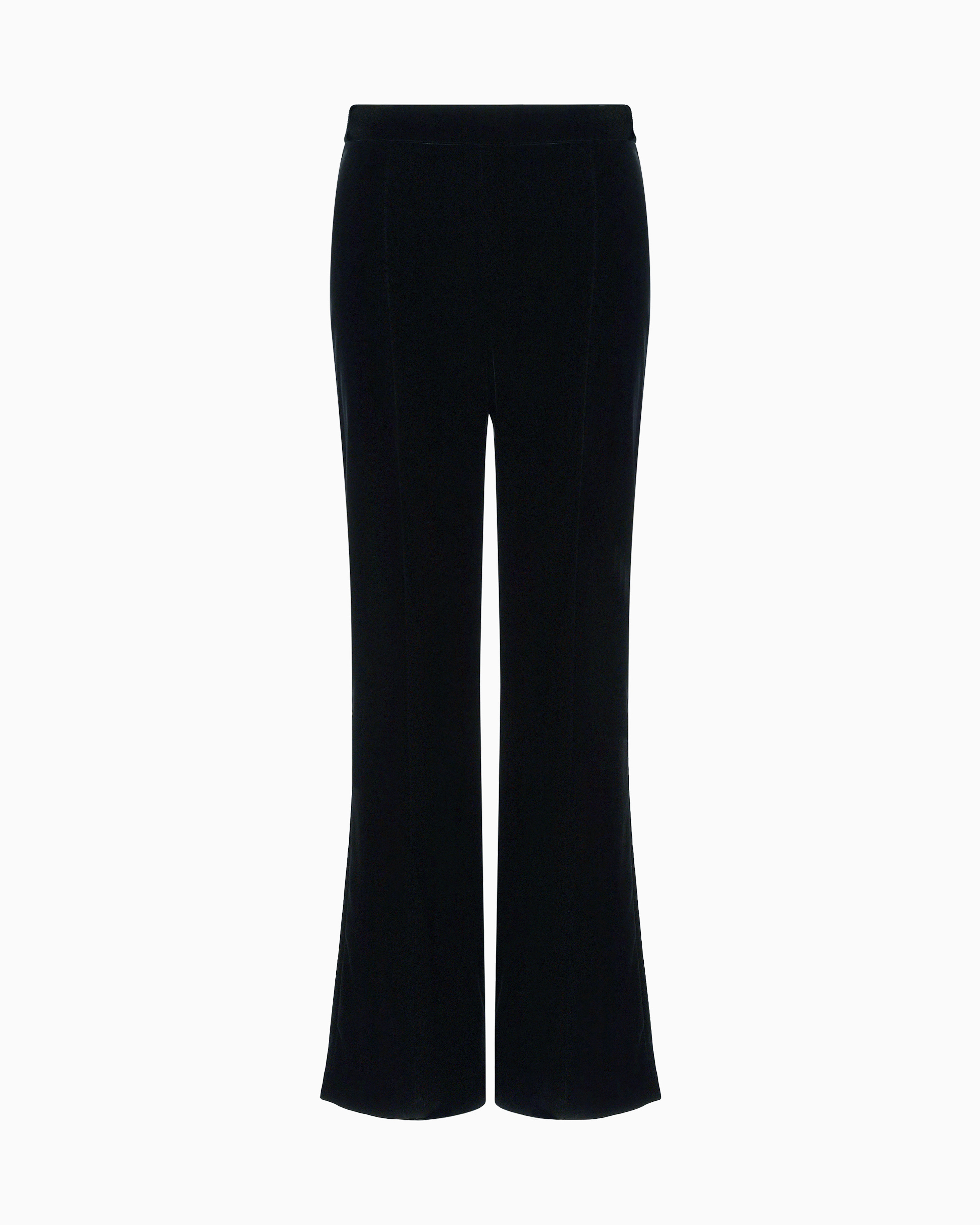 Giorgio Armani Navy Blue Cropped Trousers In Velvet