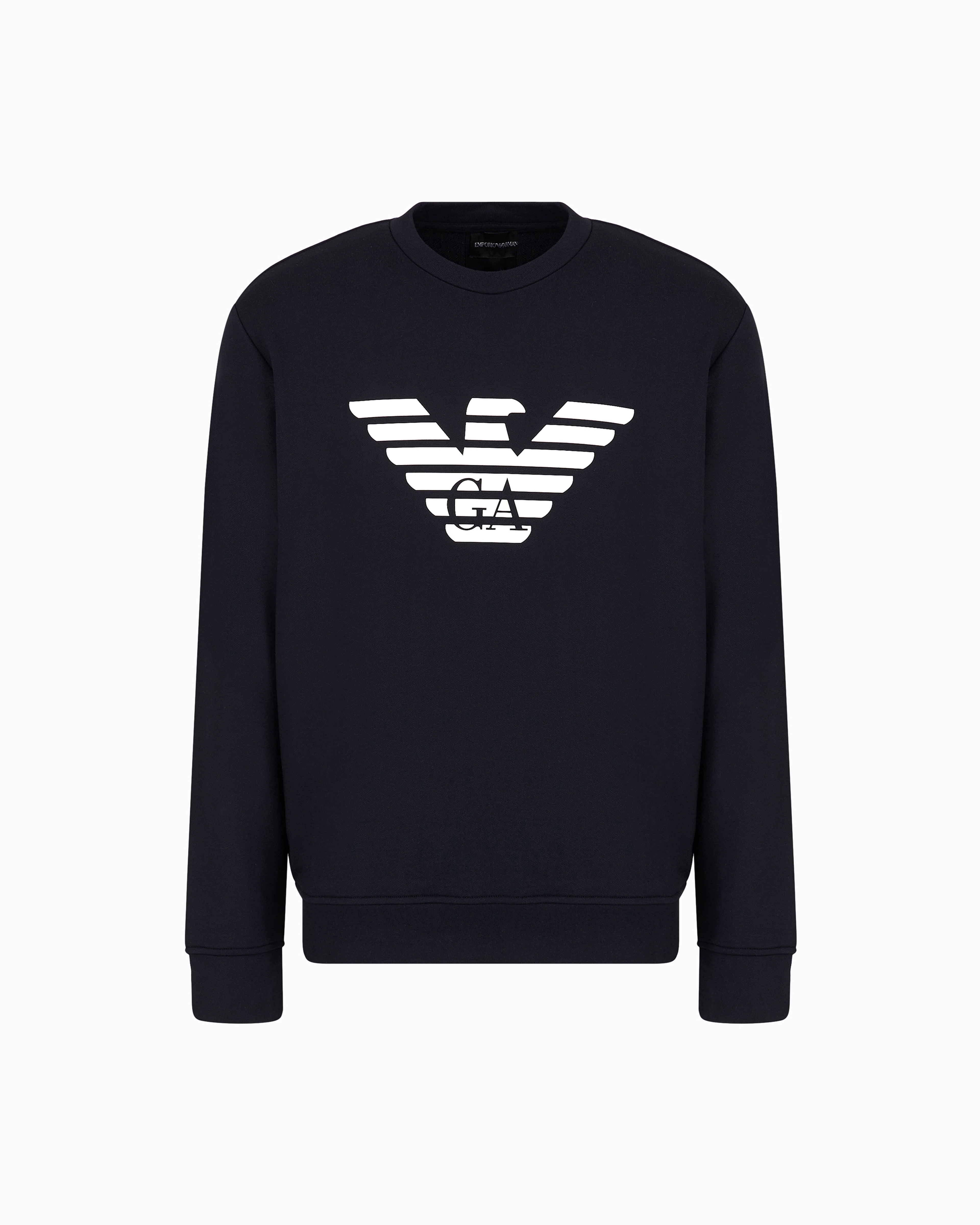 Emporio Armani - Modal-blend sweatshirt with logo print, Man, Blue, Size: