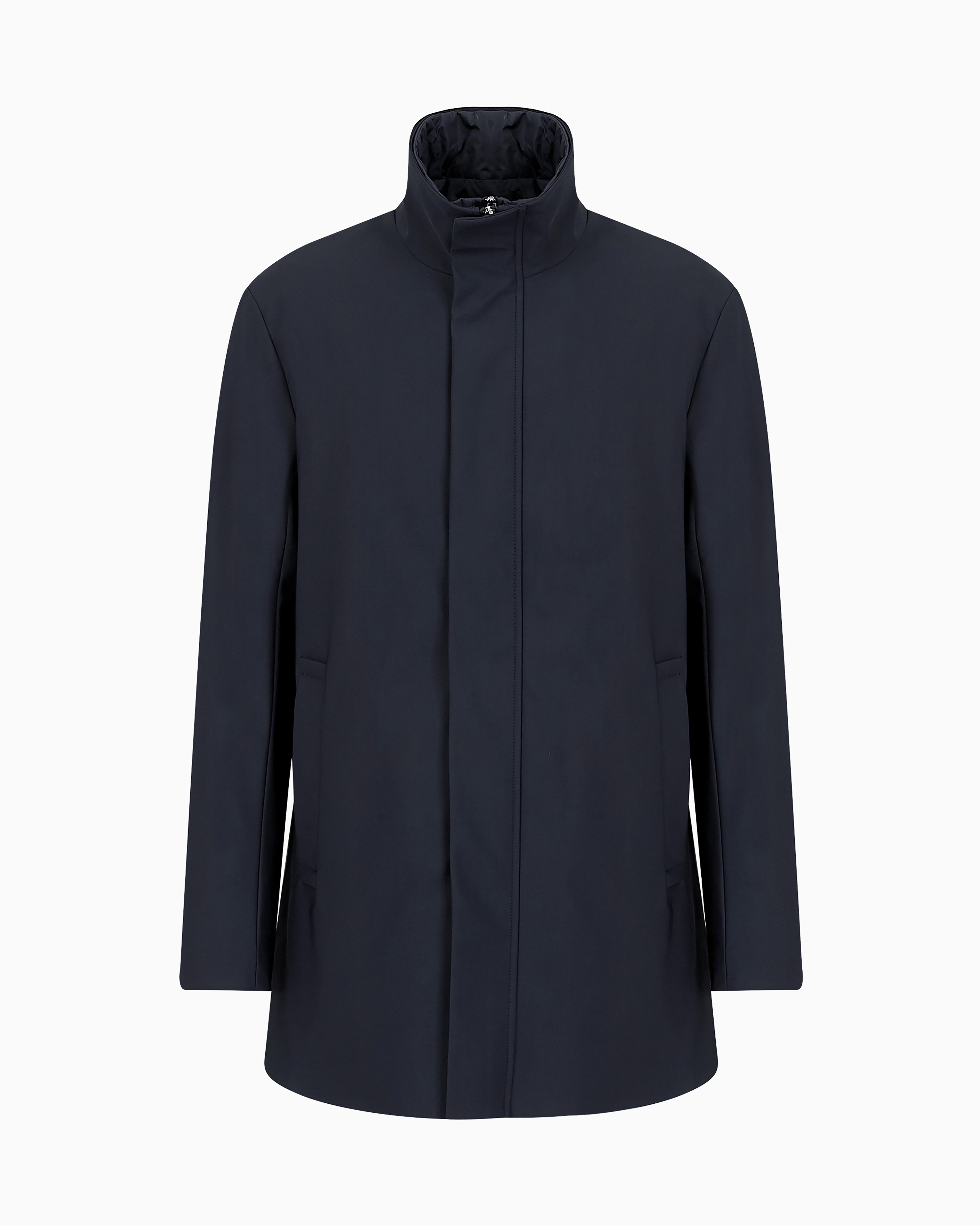 Emporio Armani - Nylon trench coat with removable gilet, Man, Navy_blue, Size: