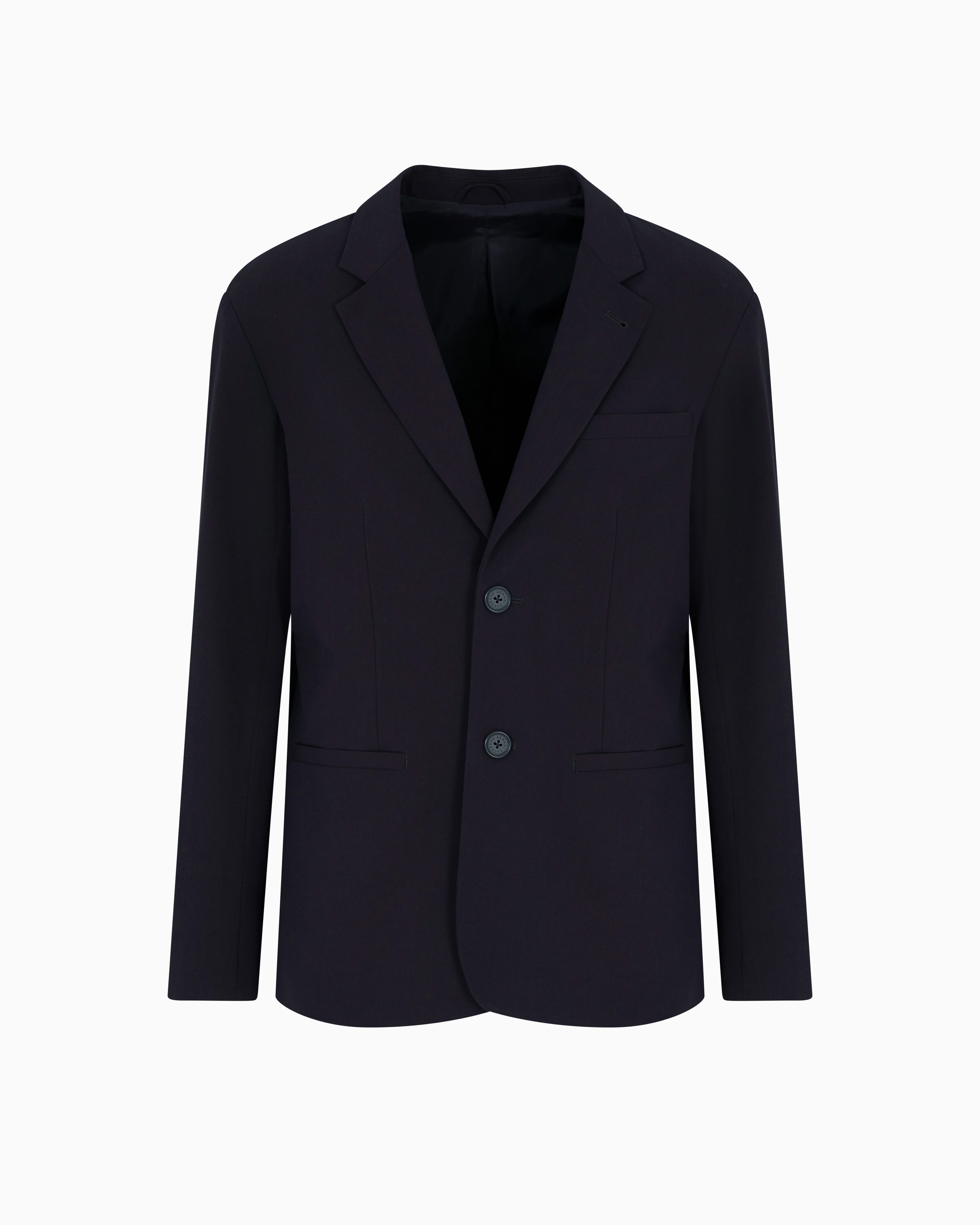 Armani Exchange - Single-breasted two-button jacket, Man, Navy Blue, Size: