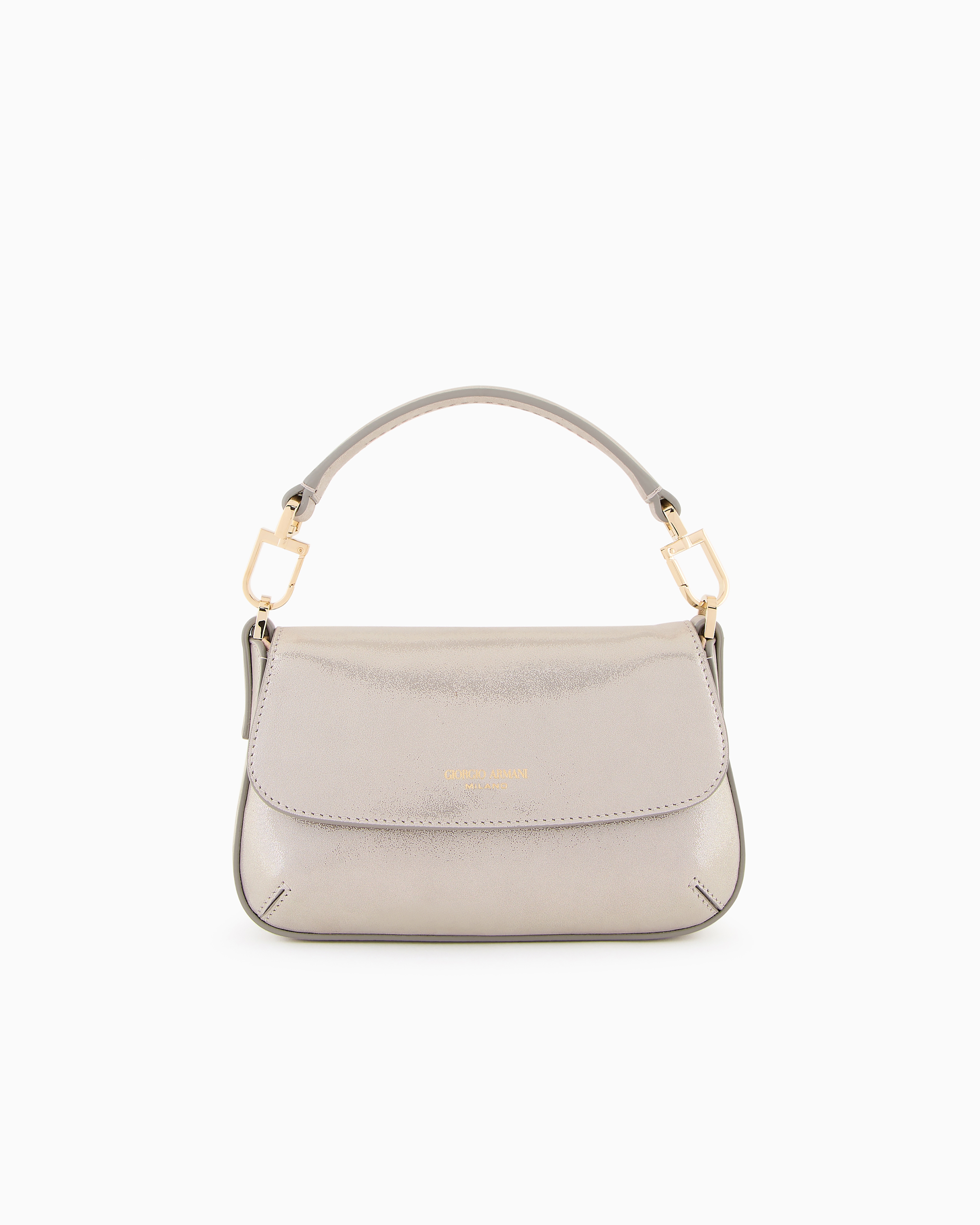 Giorgio Armani Grey La Prima Soft Mini Bag In Shiny Nubuck