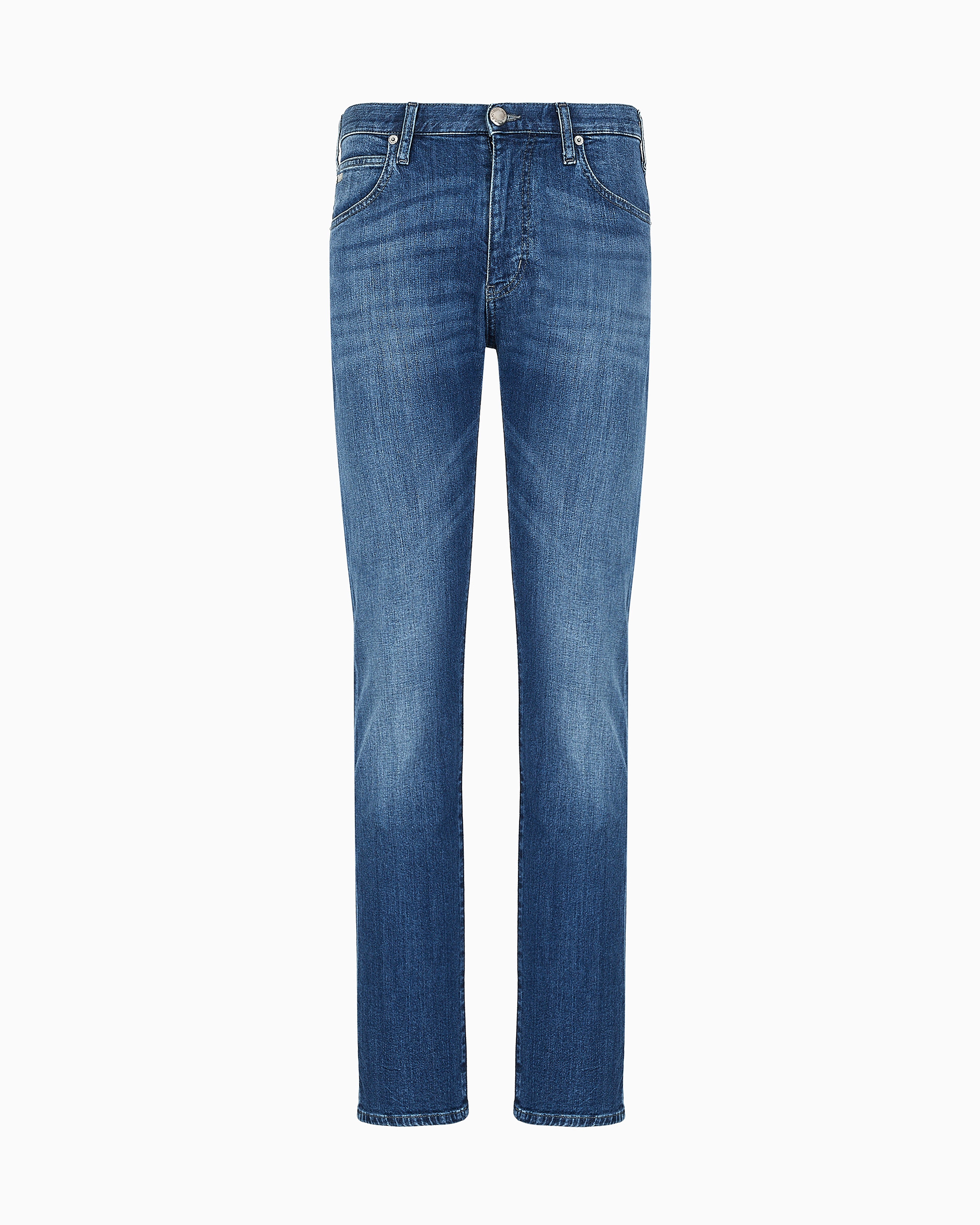 Emporio Armani - J45 Regular-fit jeans melange twill 10 oz comfort denim, Man, Blue, Size: