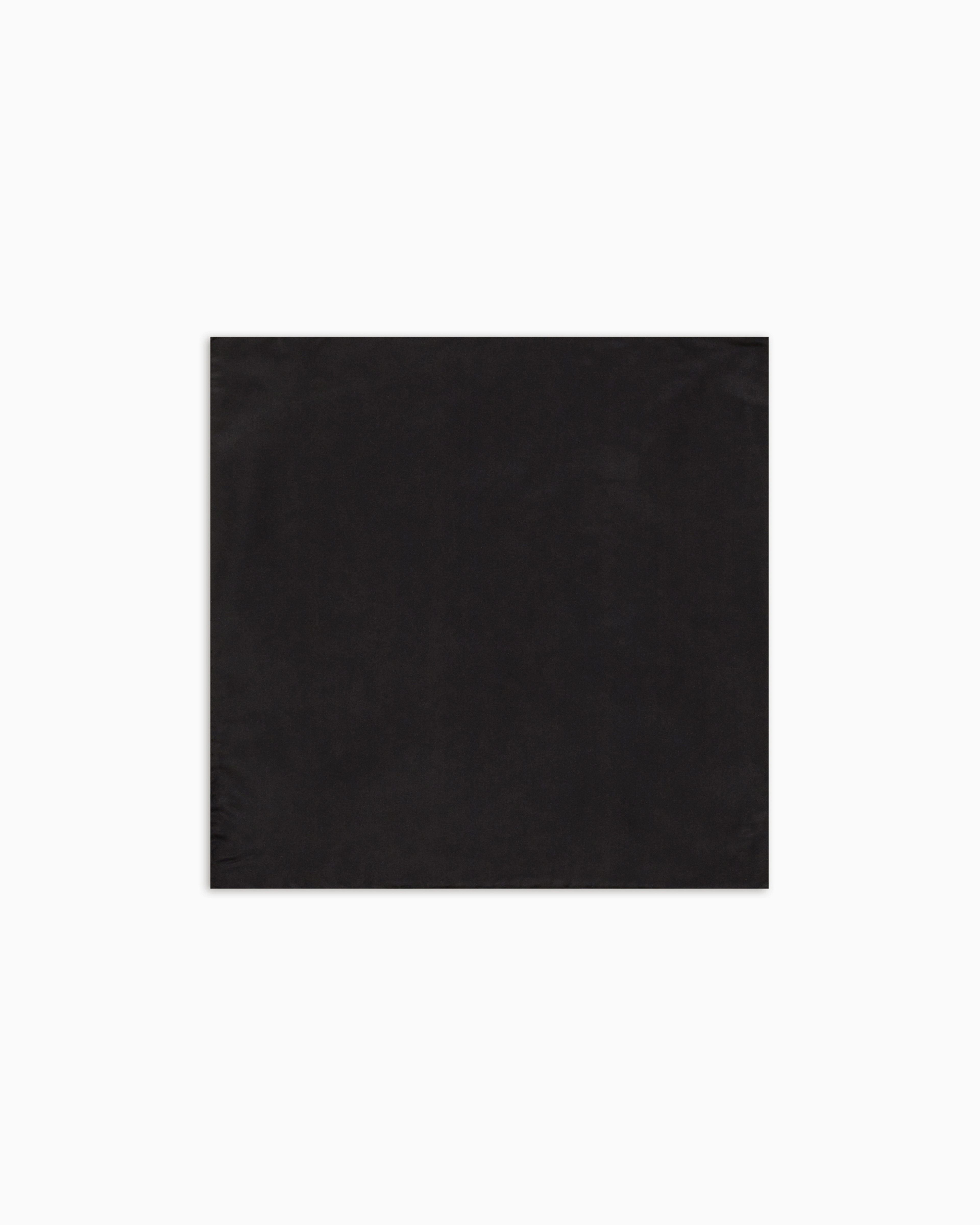Emporio Armani Men's Black Pure Silk Pocket Square With Jacquard Micro-Motif