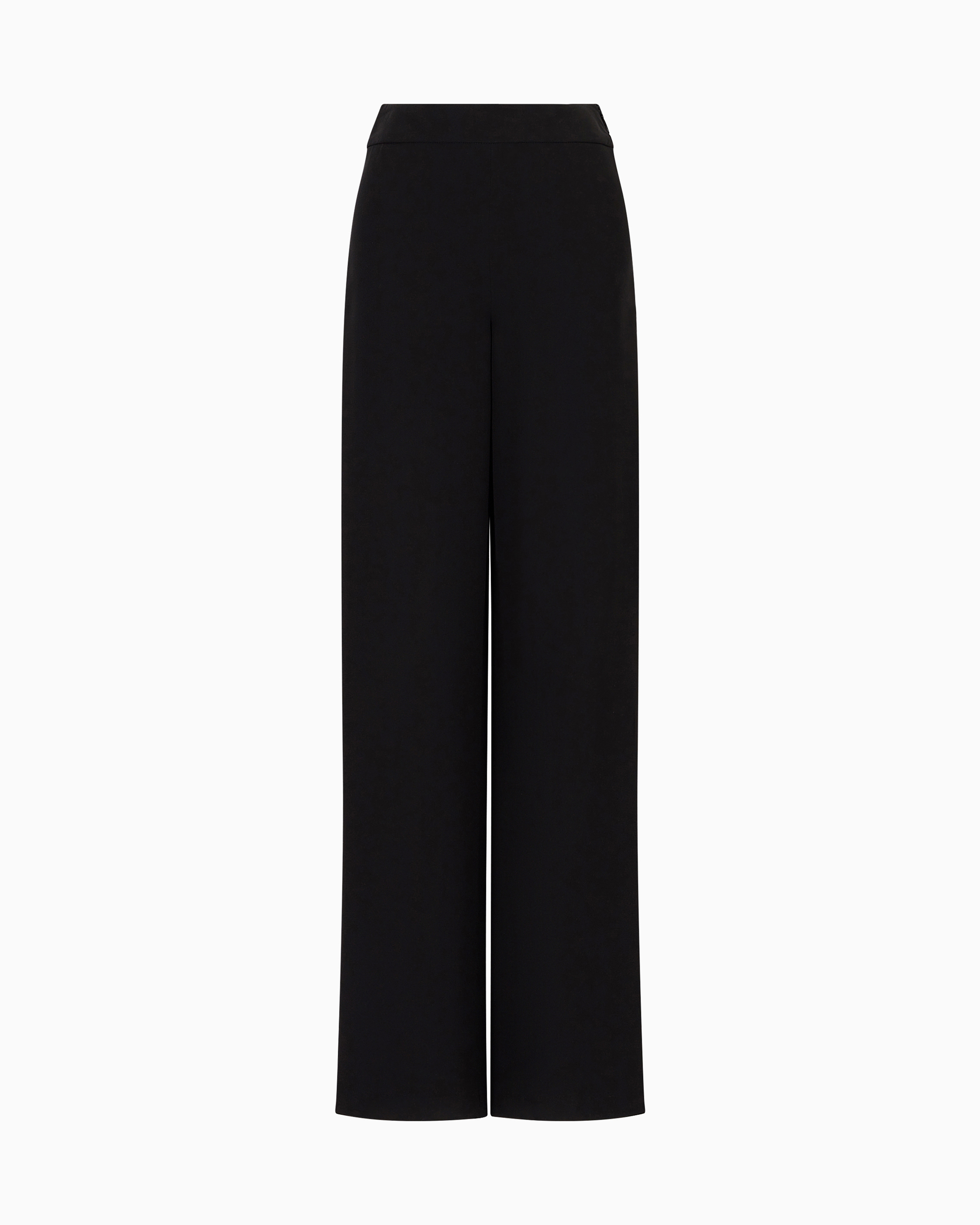 Giorgio Armani Black Straight-Cut, Silk-Cady Trousers