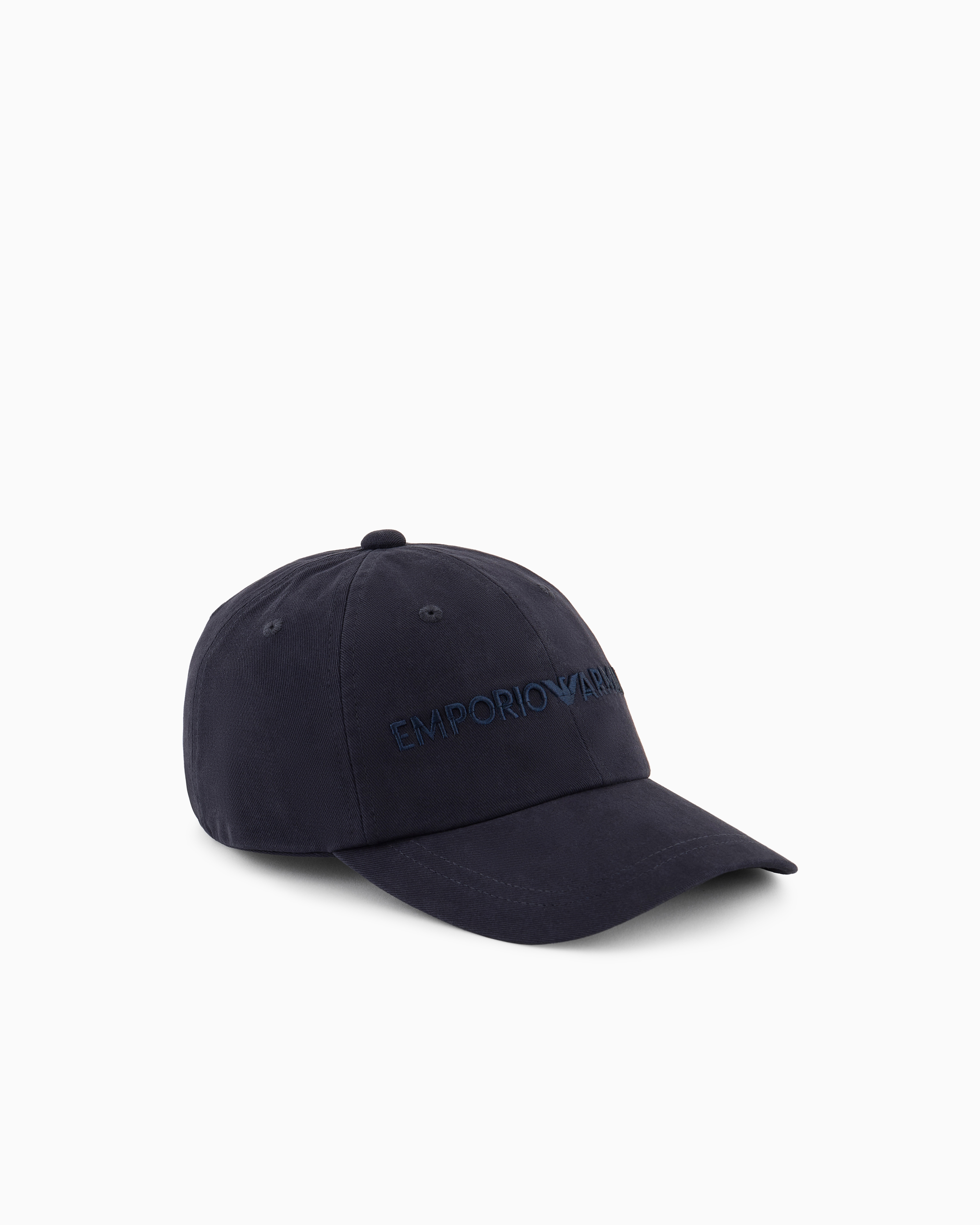 Emporio Armani Navy Blue Baseball Cap With Embroidery
