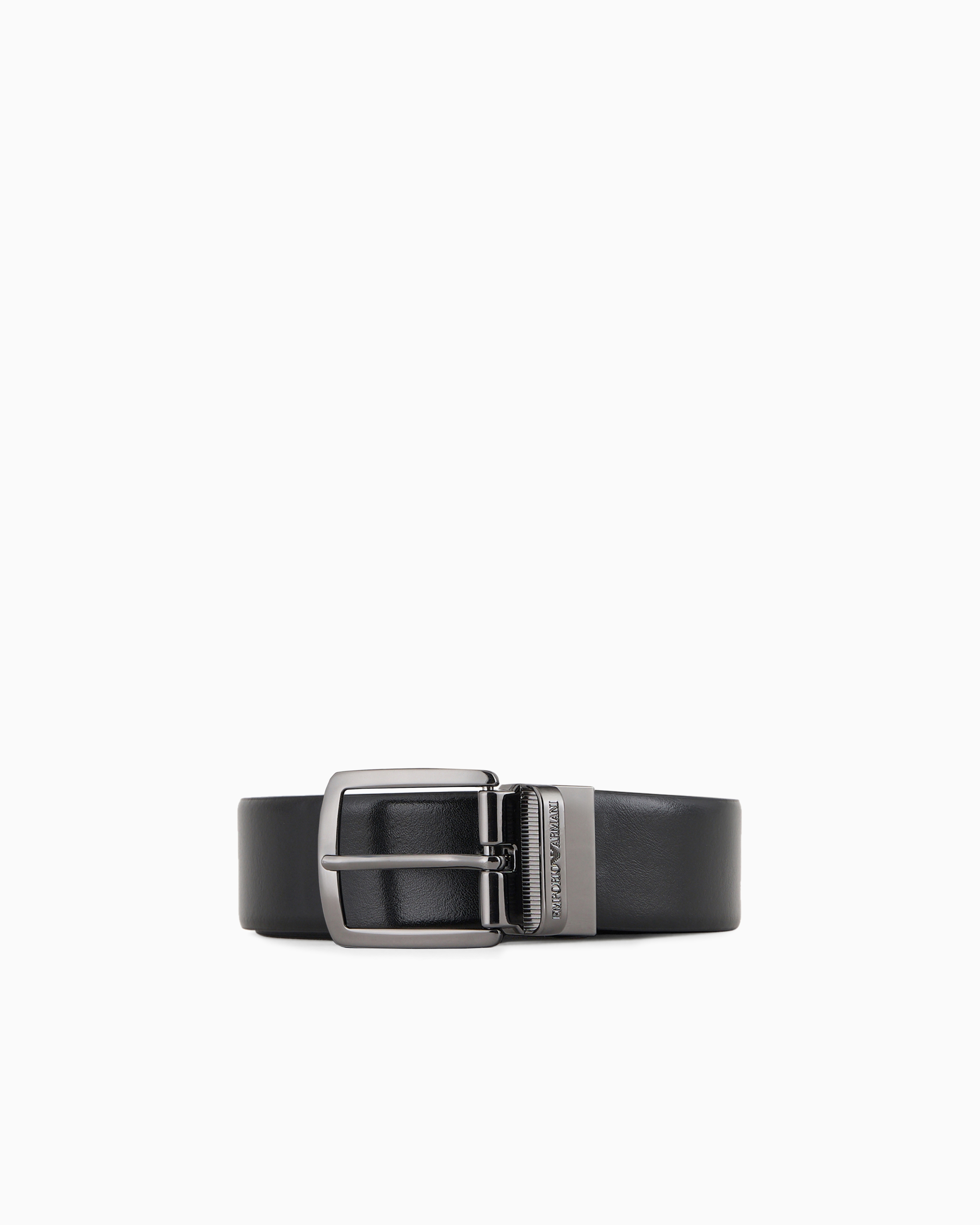 Emporio Armani Men's Black Reversible Leather Belt