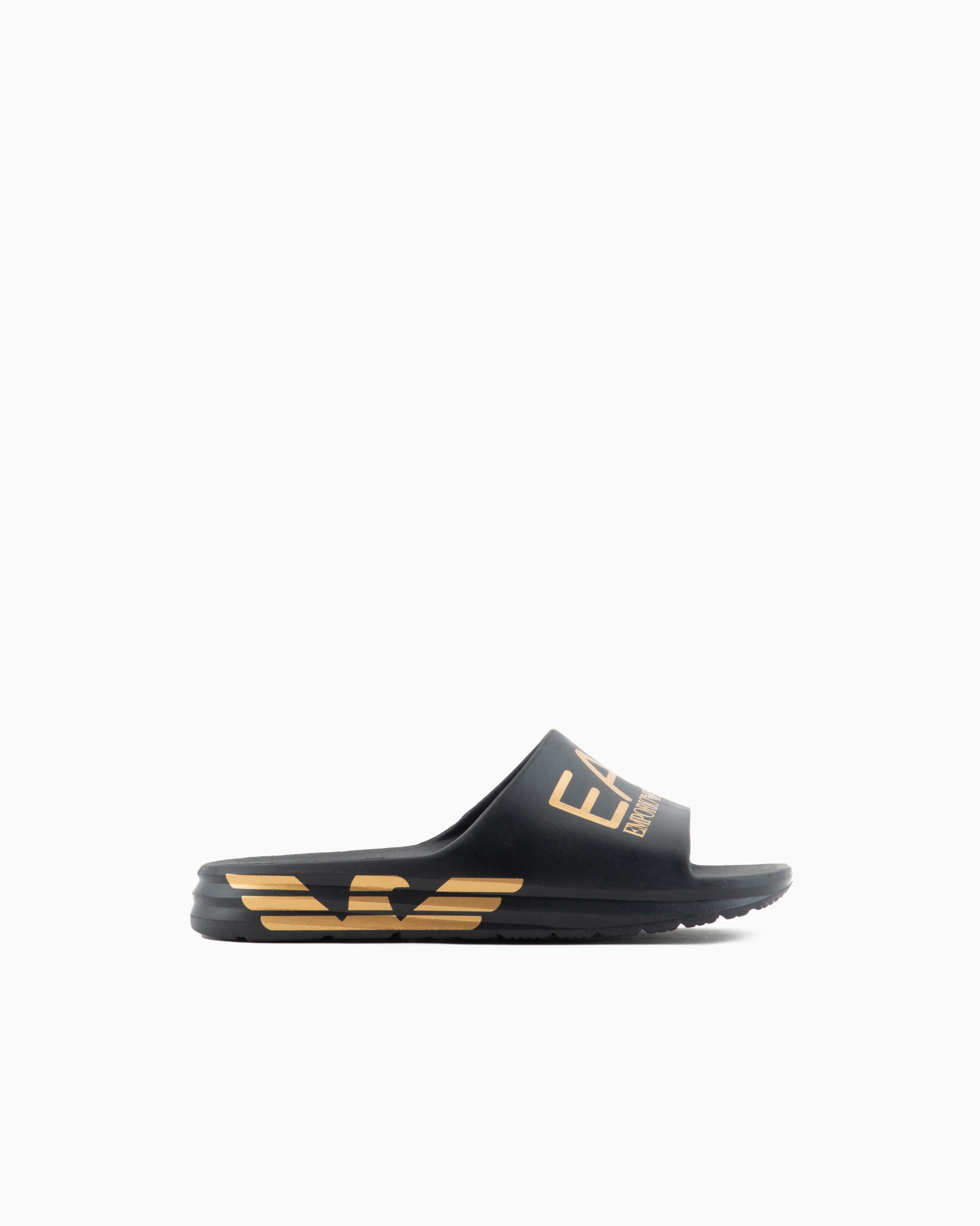 Ea7 Gold Crusher Distance Slides With Oversized Logo