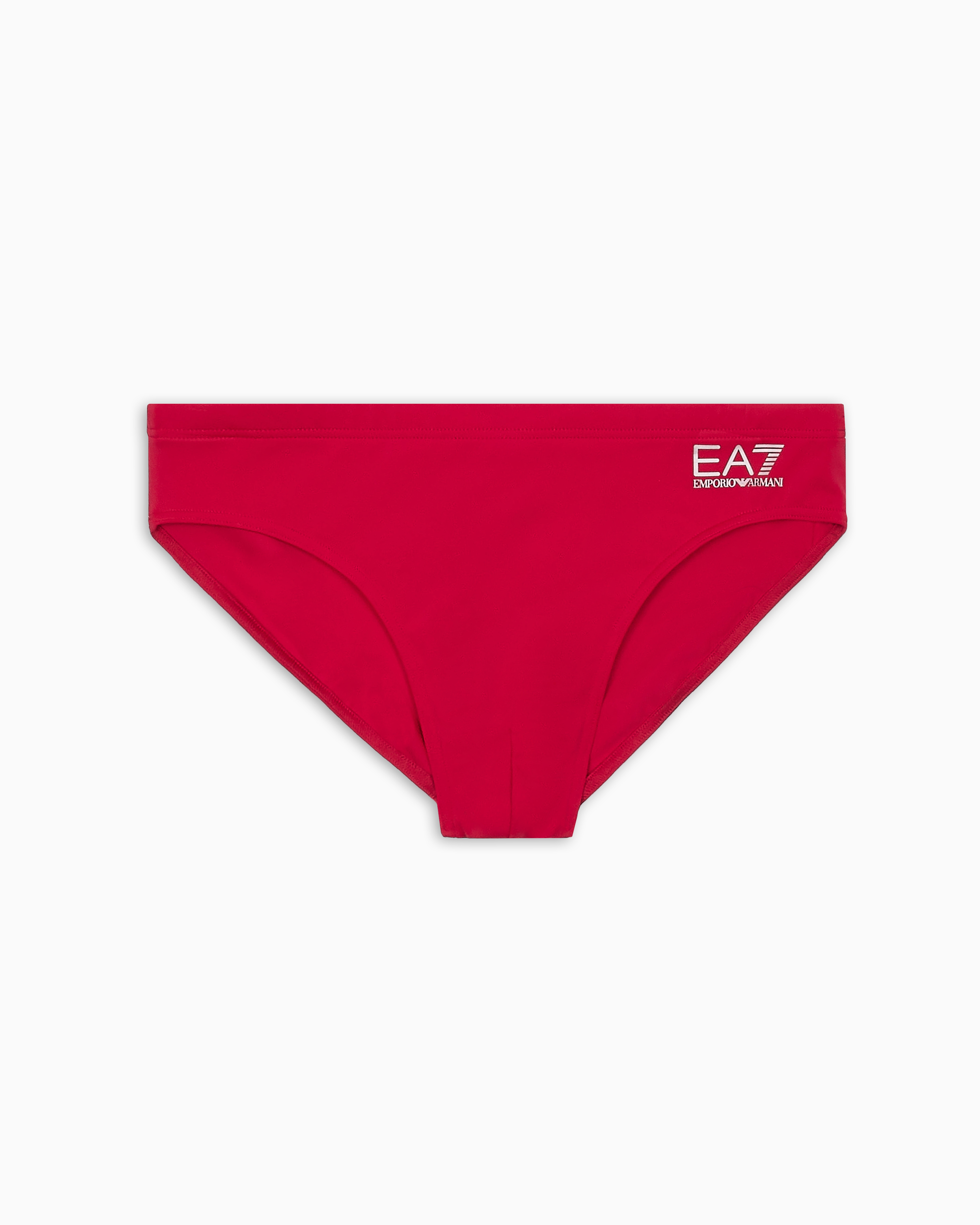 Ea7 Red Swimming Briefs With An Elastic Waist And Drawstring