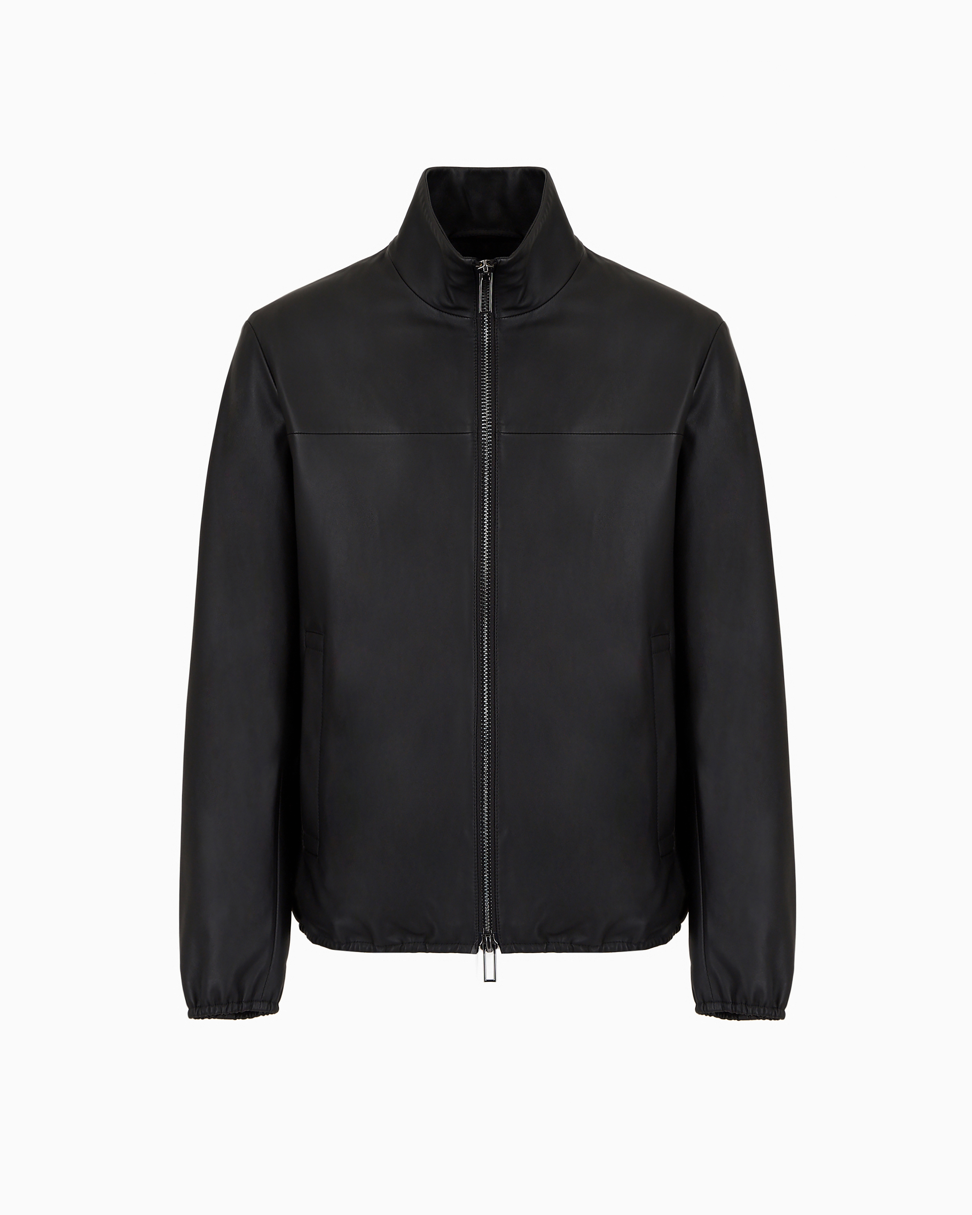 Emporio Armani - Semi-aniline nappa lambskin blouson with full-length zip, Man, Black, Size: