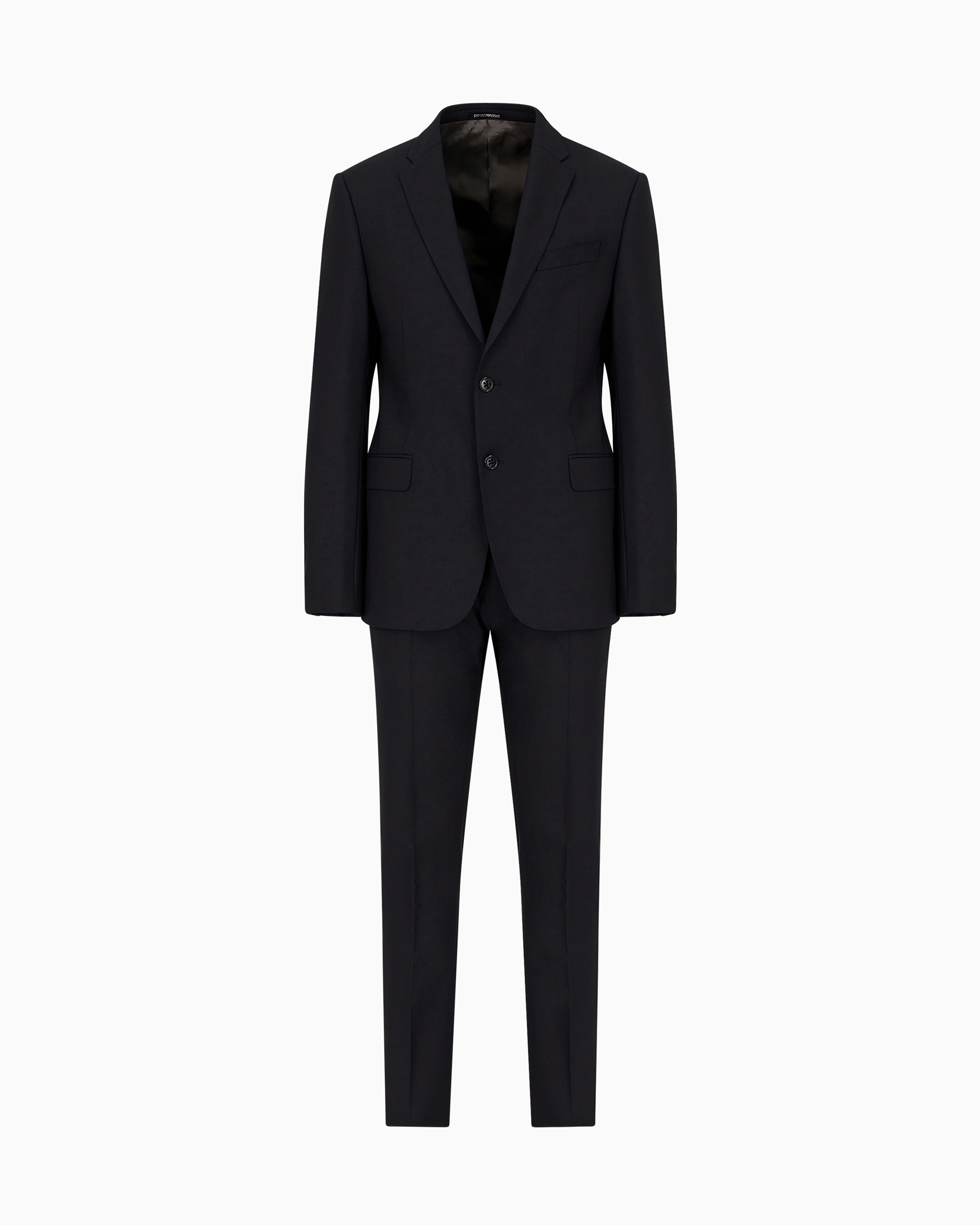 Emporio Armani - Single-breasted, slim-fit suit brushed stretch light wool, Man, Navy Blue, Size: