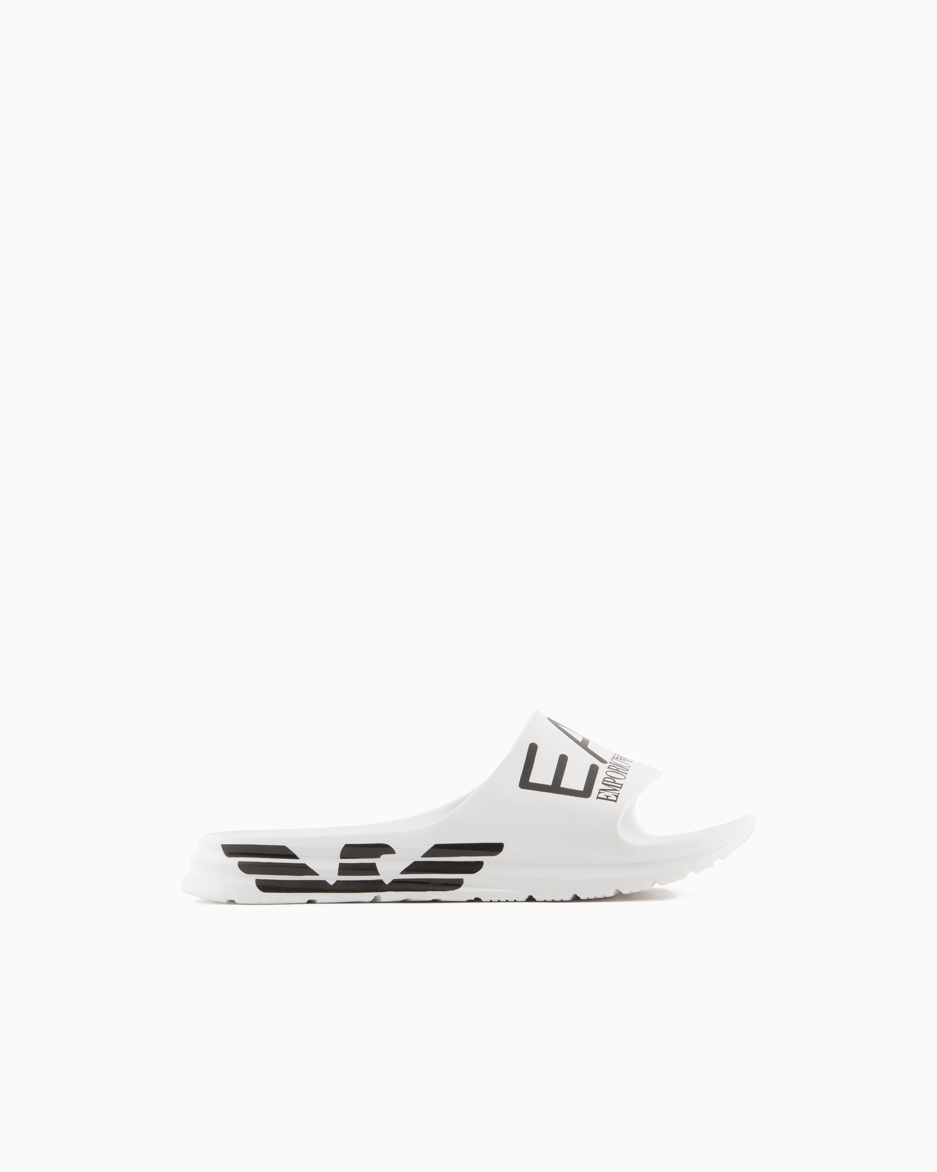 Ea7 White Crusher Distance Slides With Oversized Logo