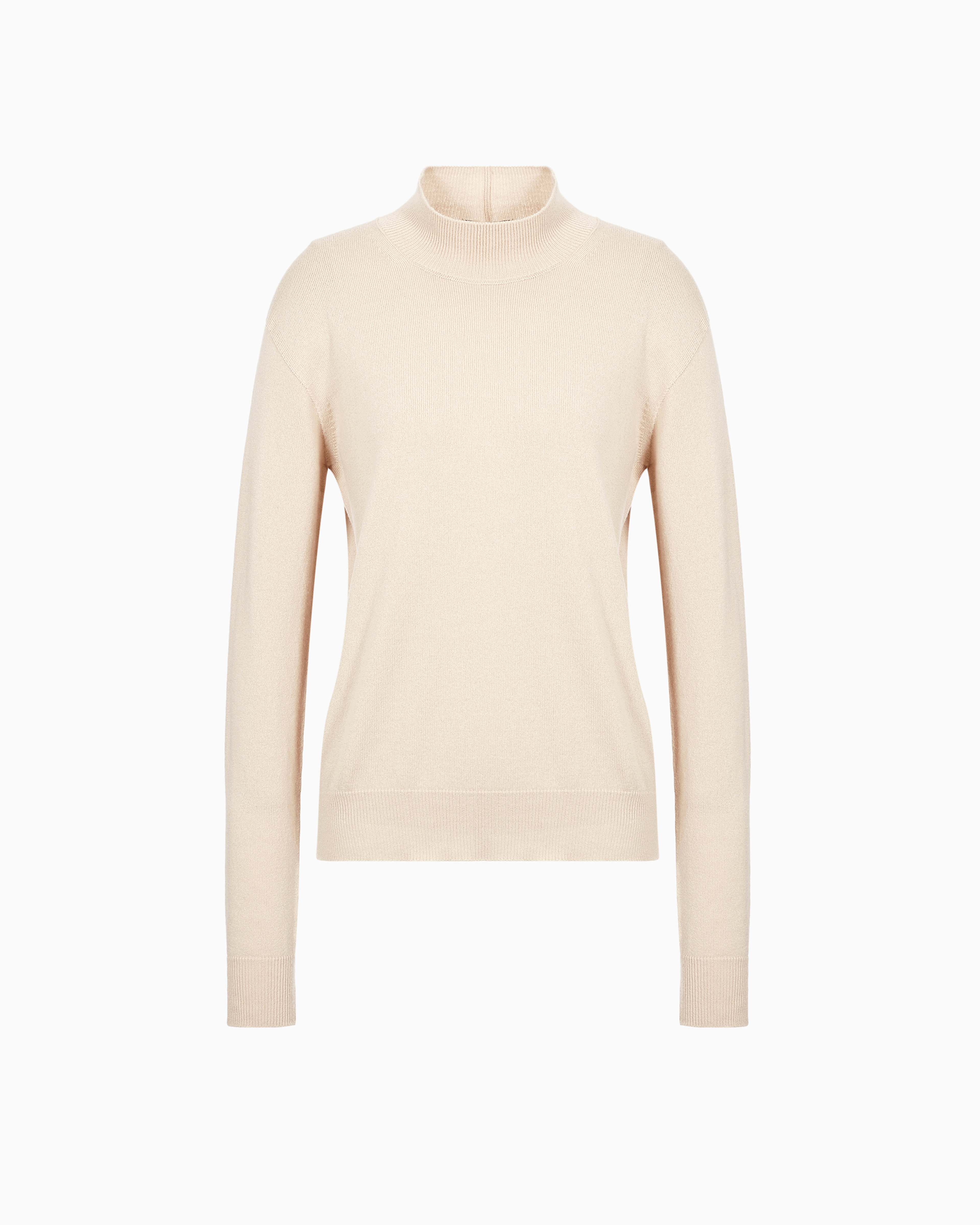 Giorgio Armani Beige Pure Cashmere Roll Neck Sweater