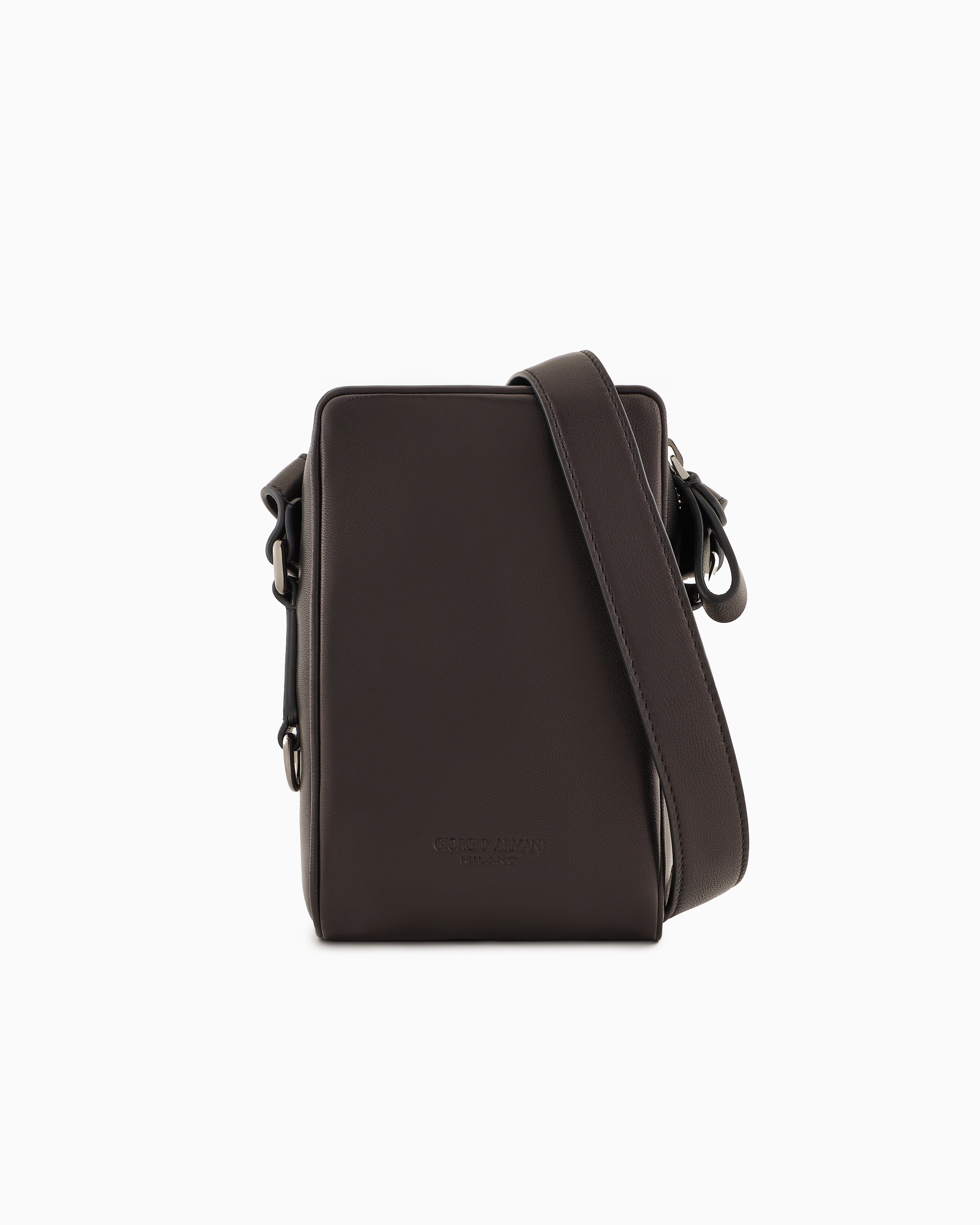 Giorgio Armani Black Nappa-Leather Smartphone Case