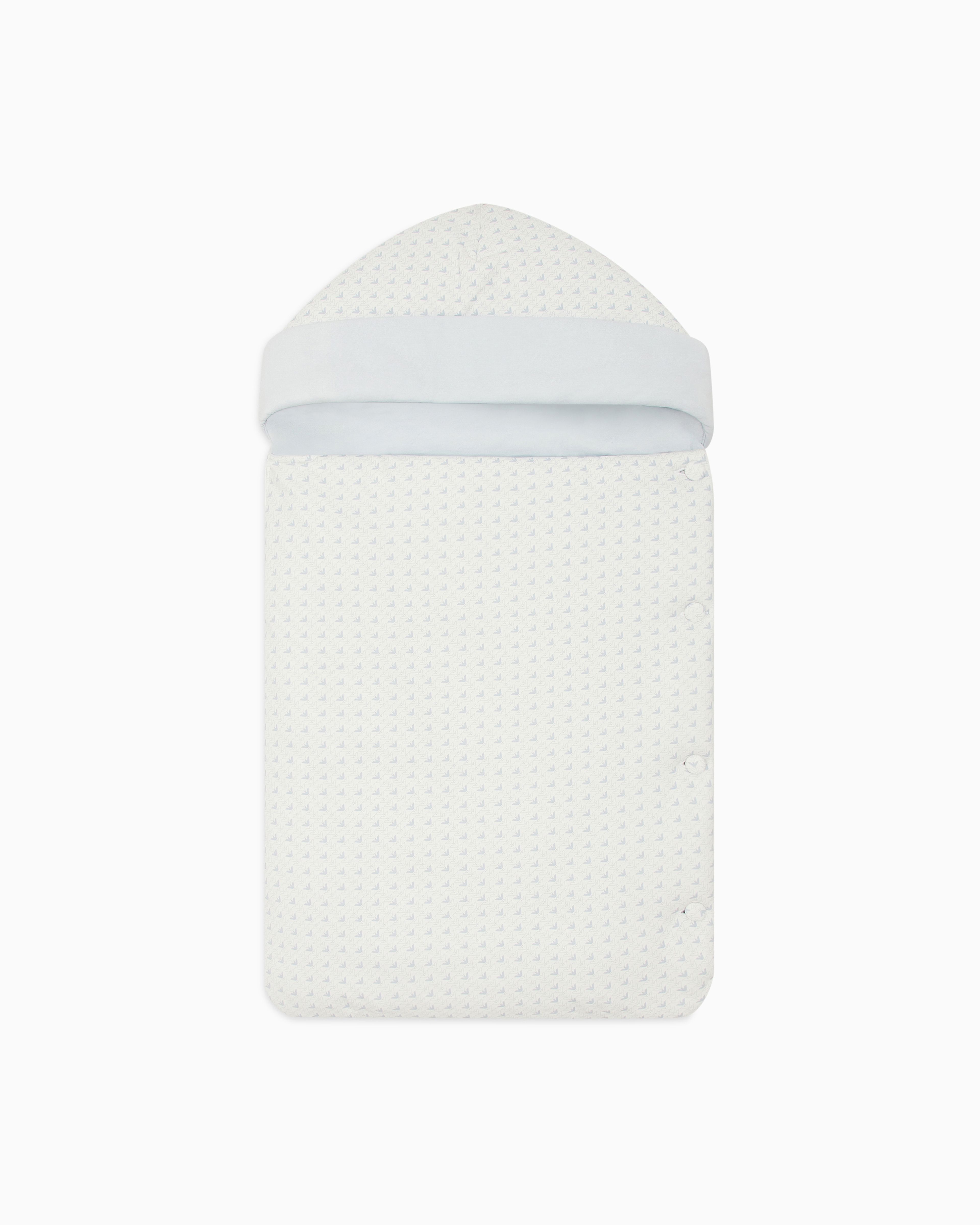 Emporio Armani - Jersey sleeping bag with op-art eagles, Unisex Junior, Light Blue, Size: TU