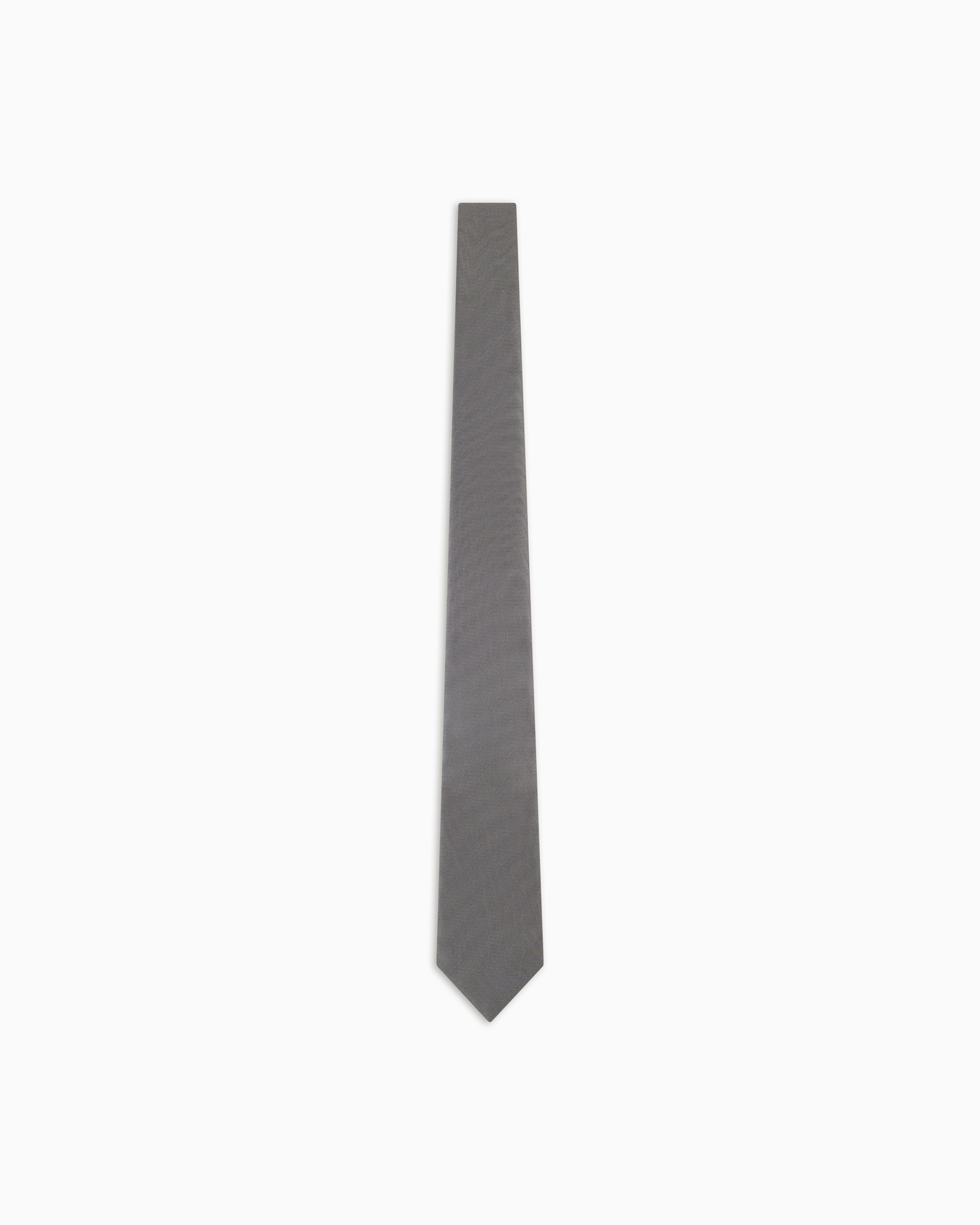 Emporio Armani - Ottoman-style pure silk tie, Man, Grey, Size: TU