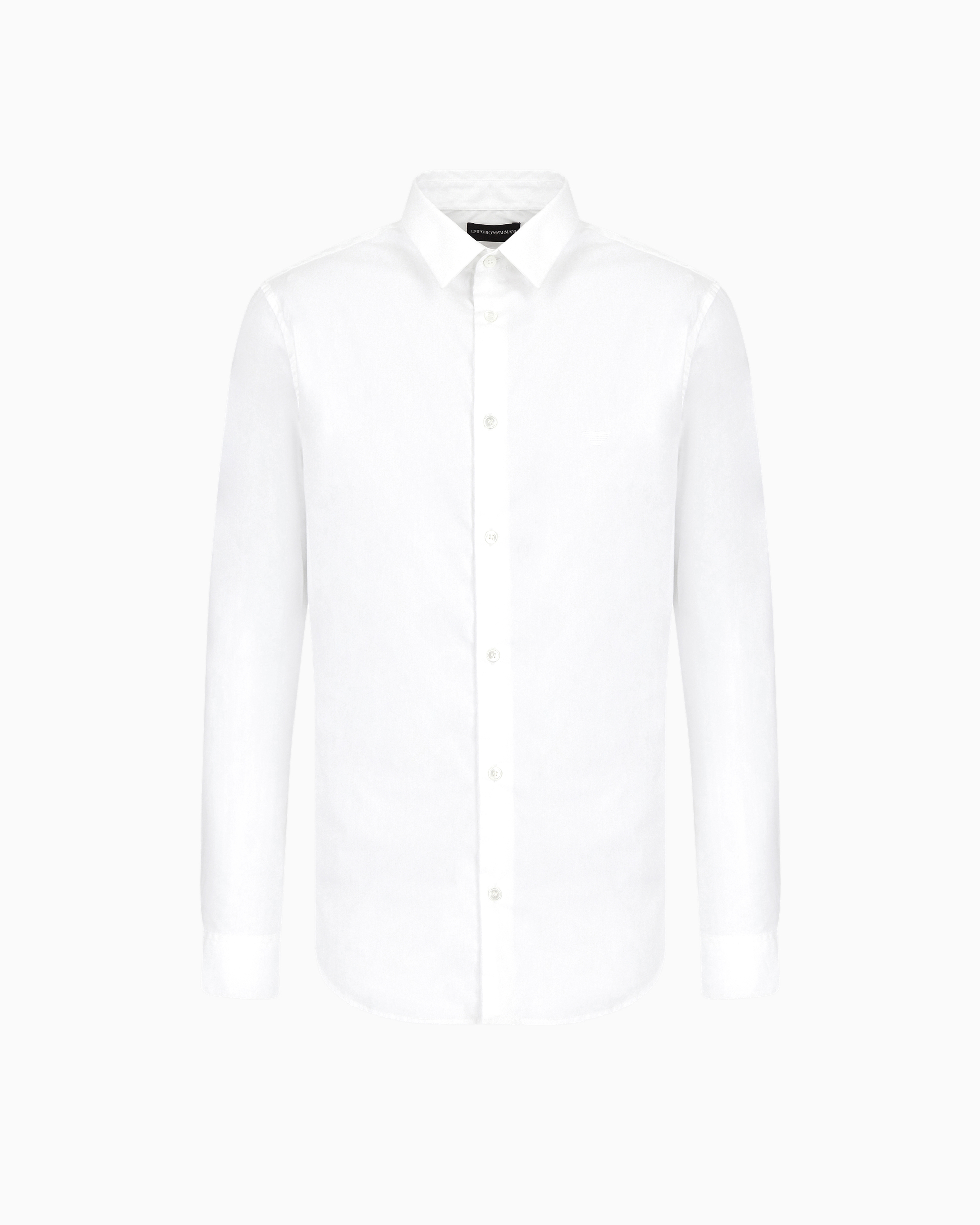 Emporio Armani - Stretch nylon-blend shirt, Man, White, Size: