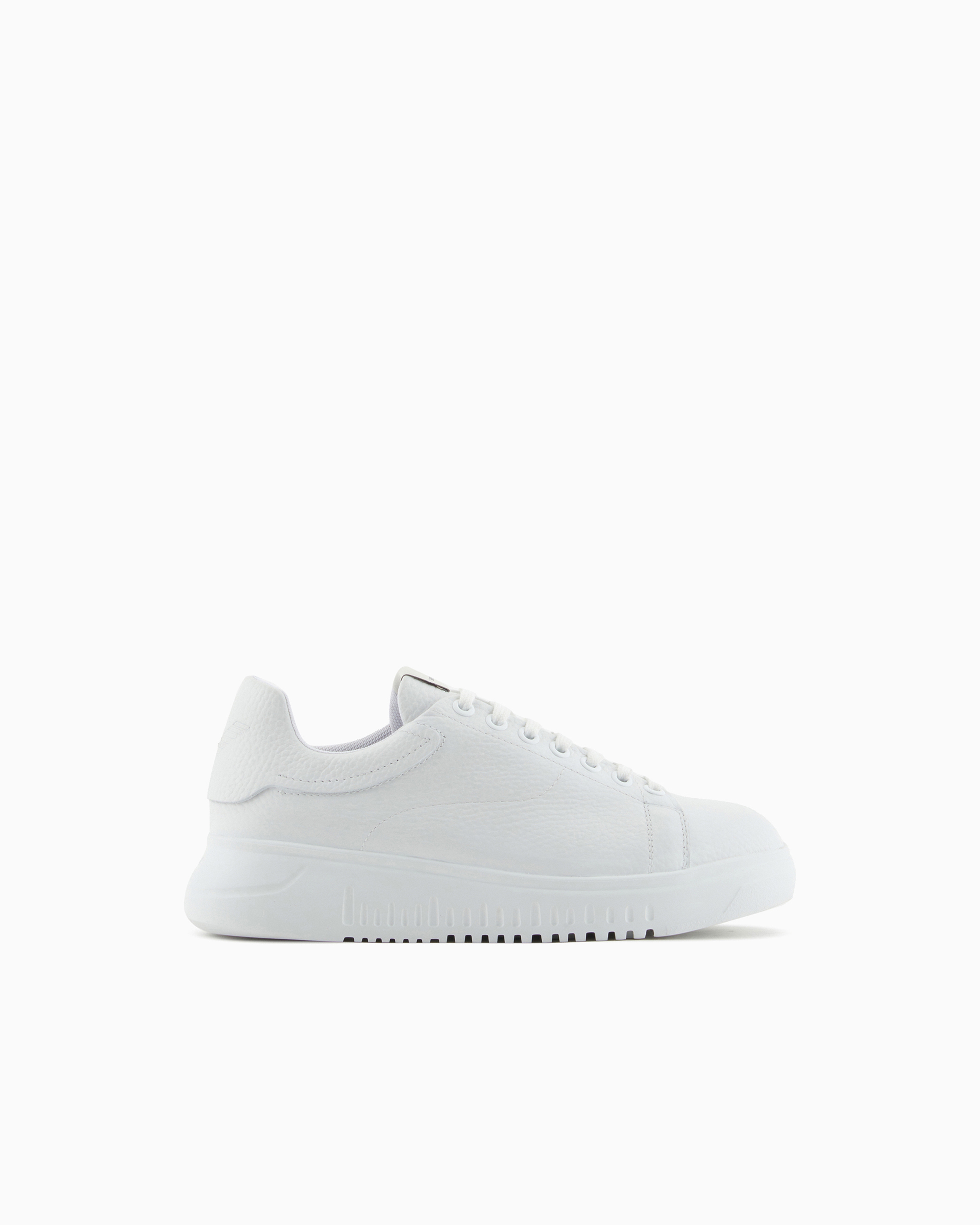Emporio Armani Women's White Tumbled Leather Sneakers