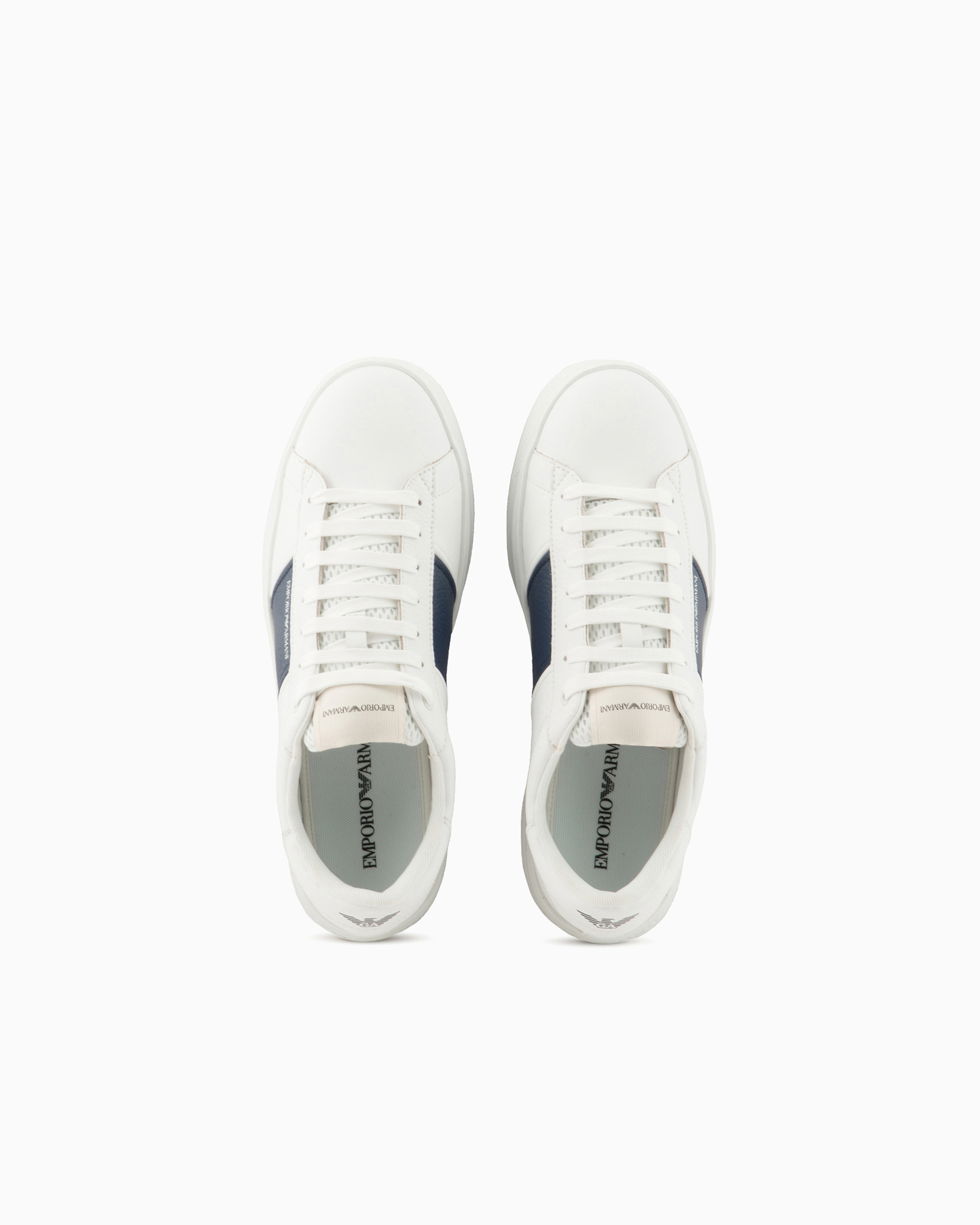 Leather sneakers with logo detail | Emporio Armani
