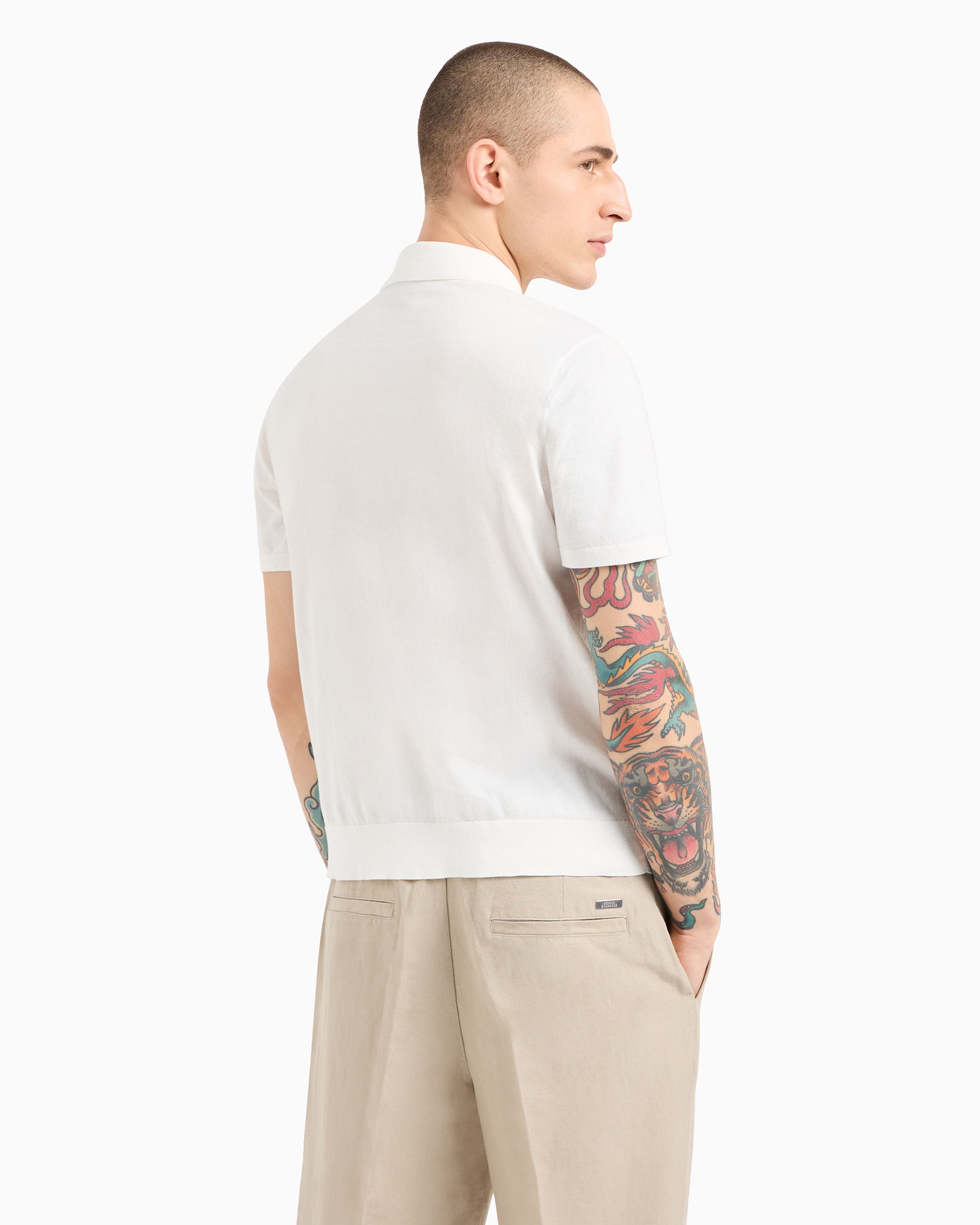 Pique polo shirt with contrasting details | Armani Exchange