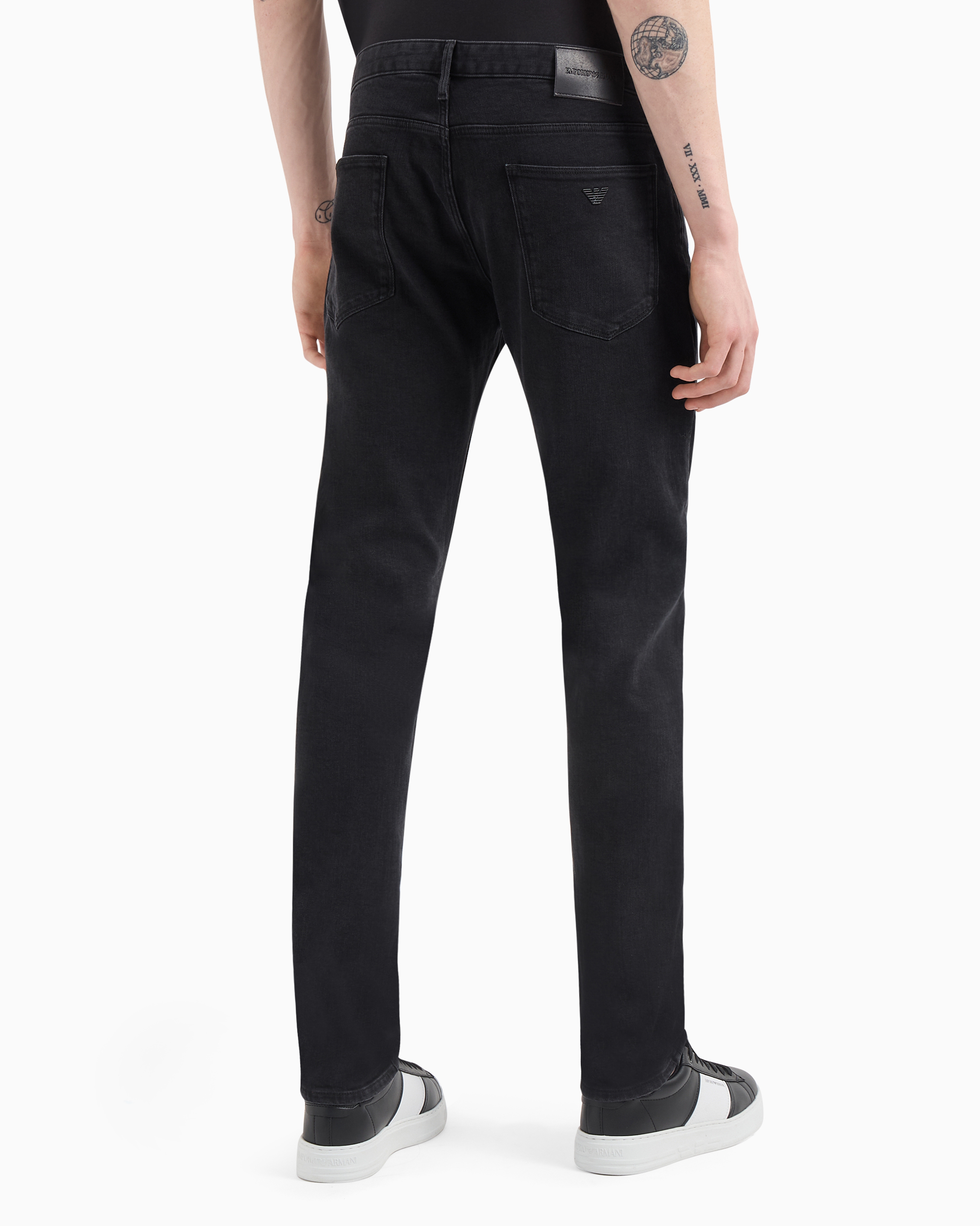 Emporio Armani - J06 Slim-fit, washed, 10.5 oz comfort-denim jeans, Man, Black, Size: