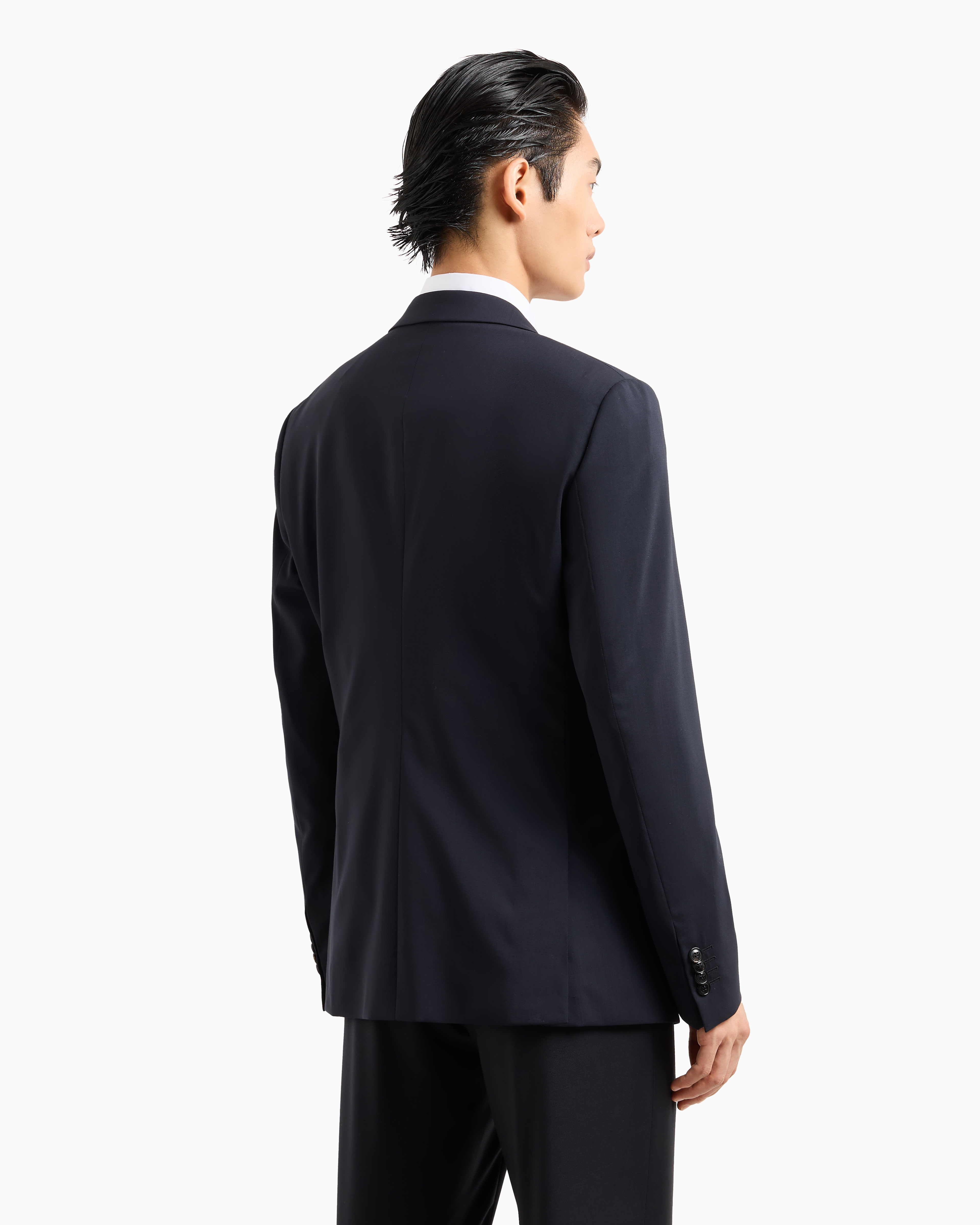 ジャケット・アウター 80s GIORGIO ARMANI wool/linen jacket BLK Giorgio Armani 80s Wool Blazer - M/L | SYLK