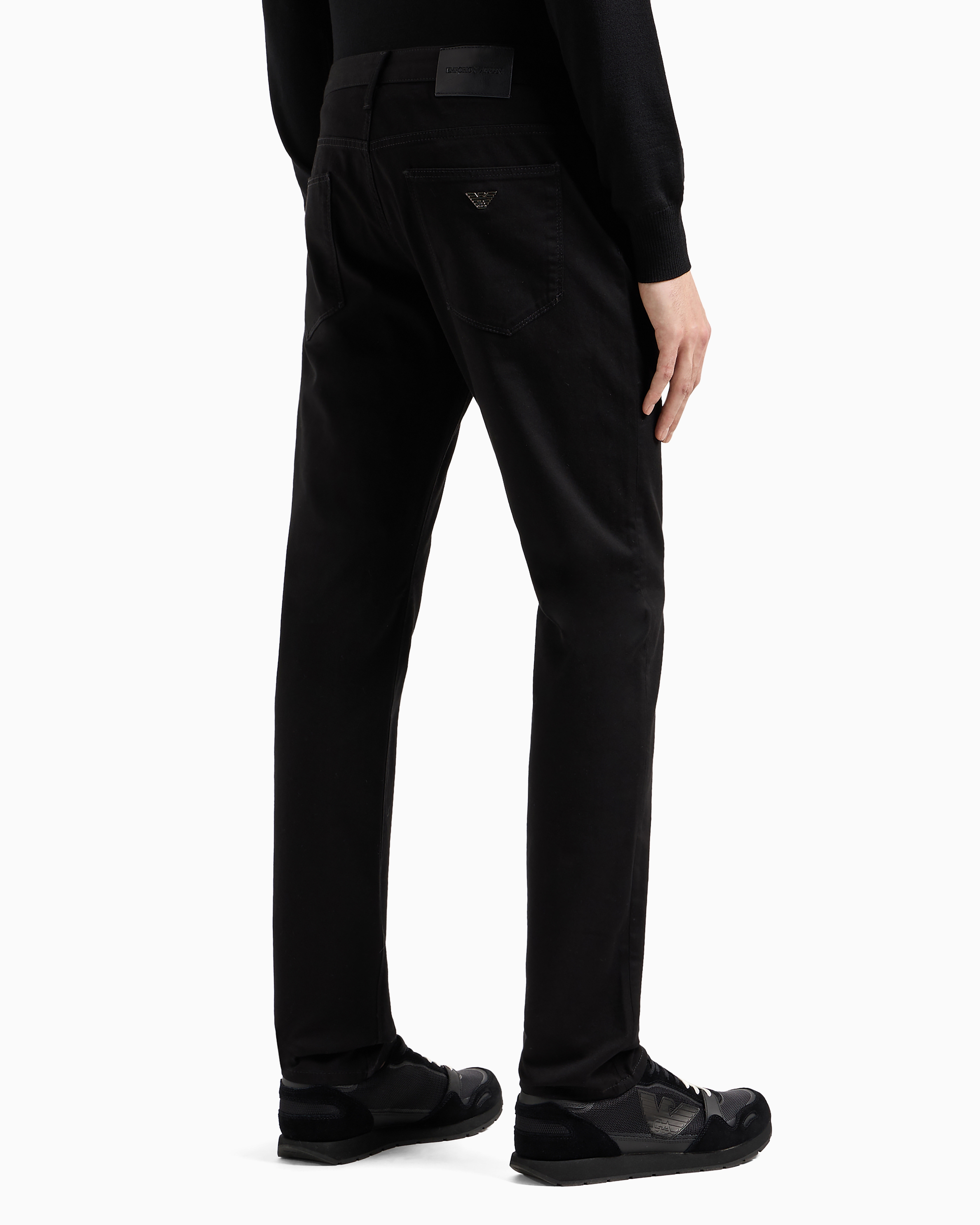 Emporio Armani - J06 Comfort stretch-gabardine, slim-fit trousers, Man, Black, Size: