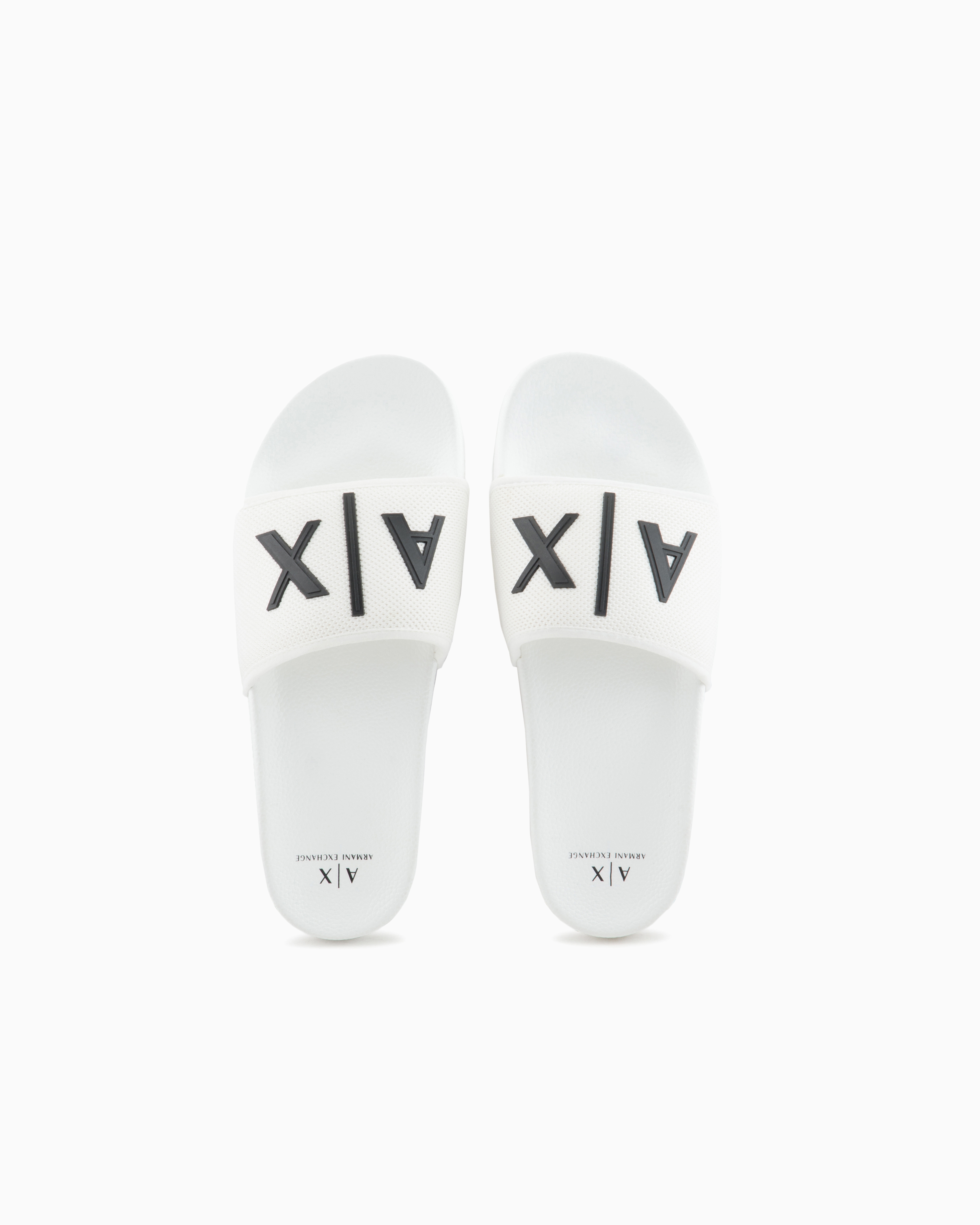 新品　2024年製　ARMANI　EXCHANGE　43　28㎝　サンダル　白 Slider slippers with logo | Armani Exchange