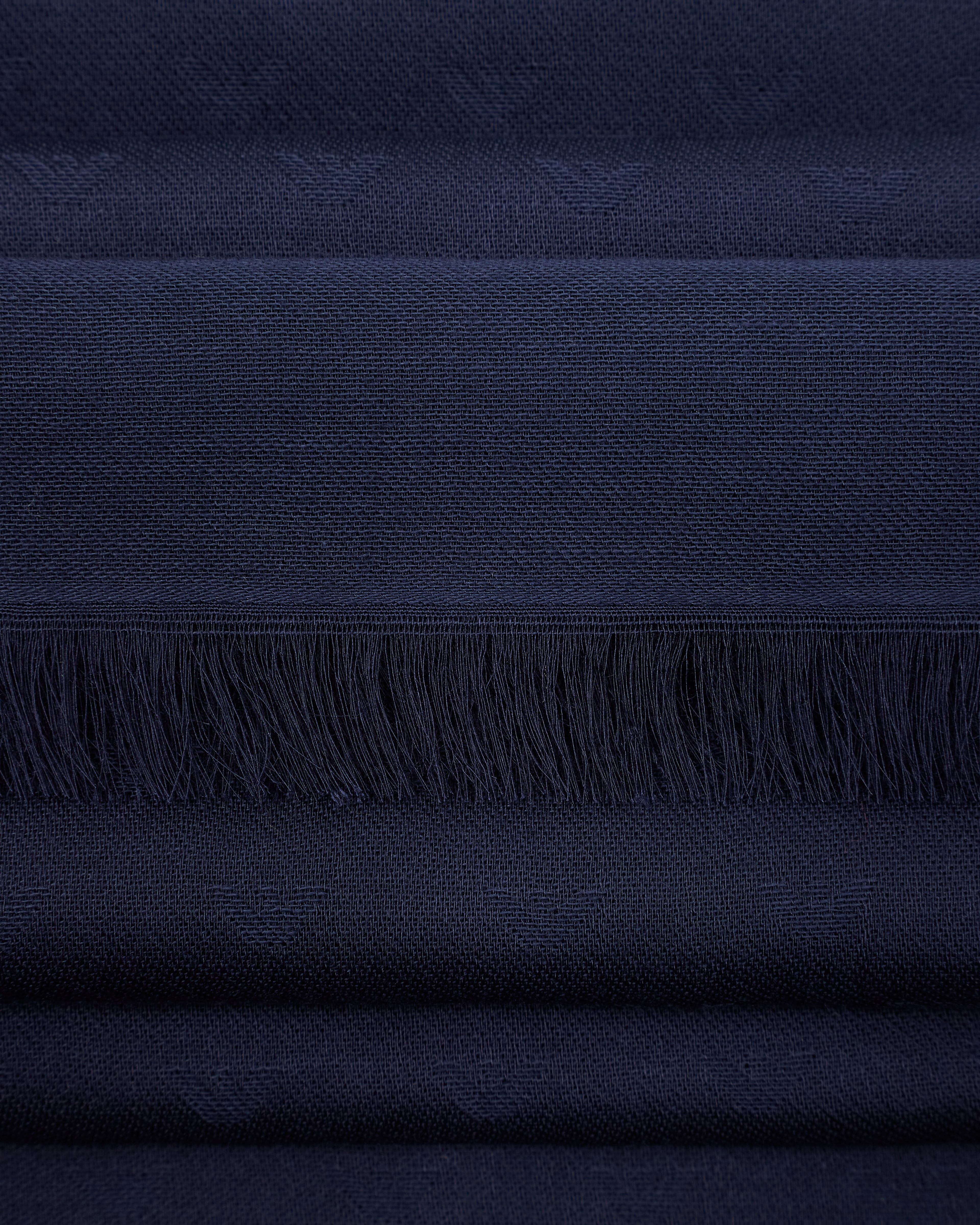 Emporio Armani - Modal and cotton stole with all-over jacquard logo, Man, Navy Blue, Size: TU
