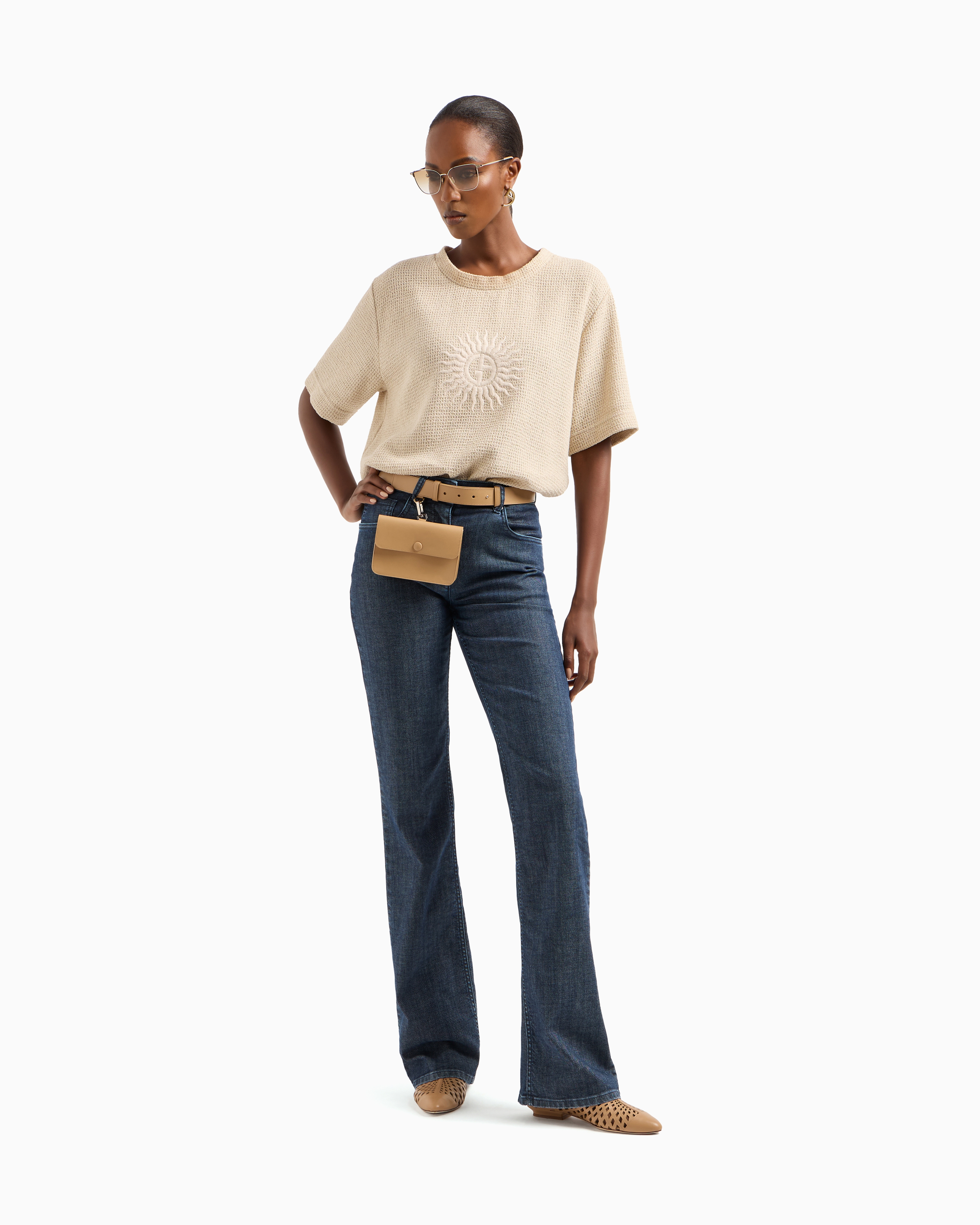 Denim Collection 5ポケットフレアパンツ ストレッチデニム