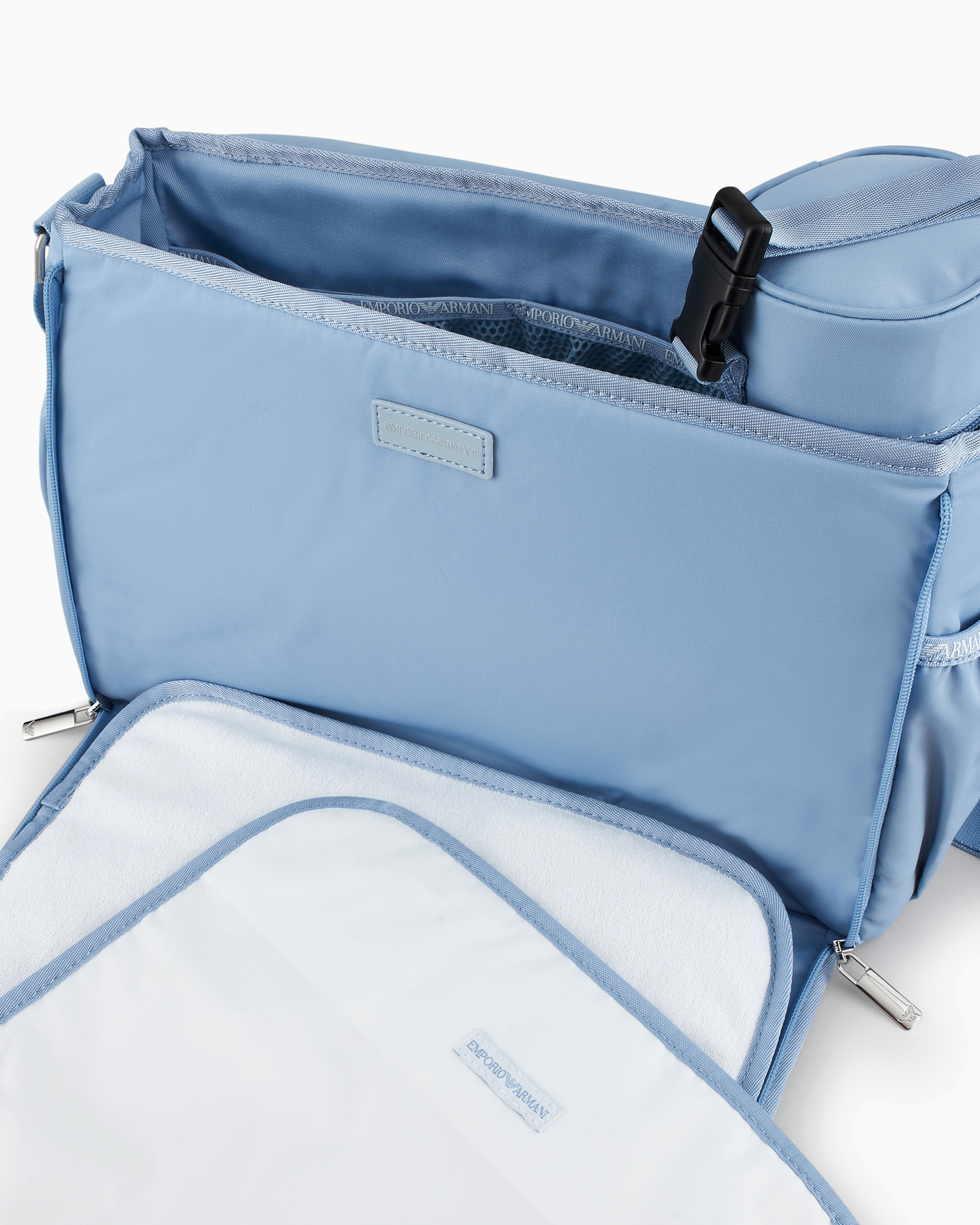 Emporio Armani - Mummy bag set with eagle plate, Boy, Light Blue, Size: TU