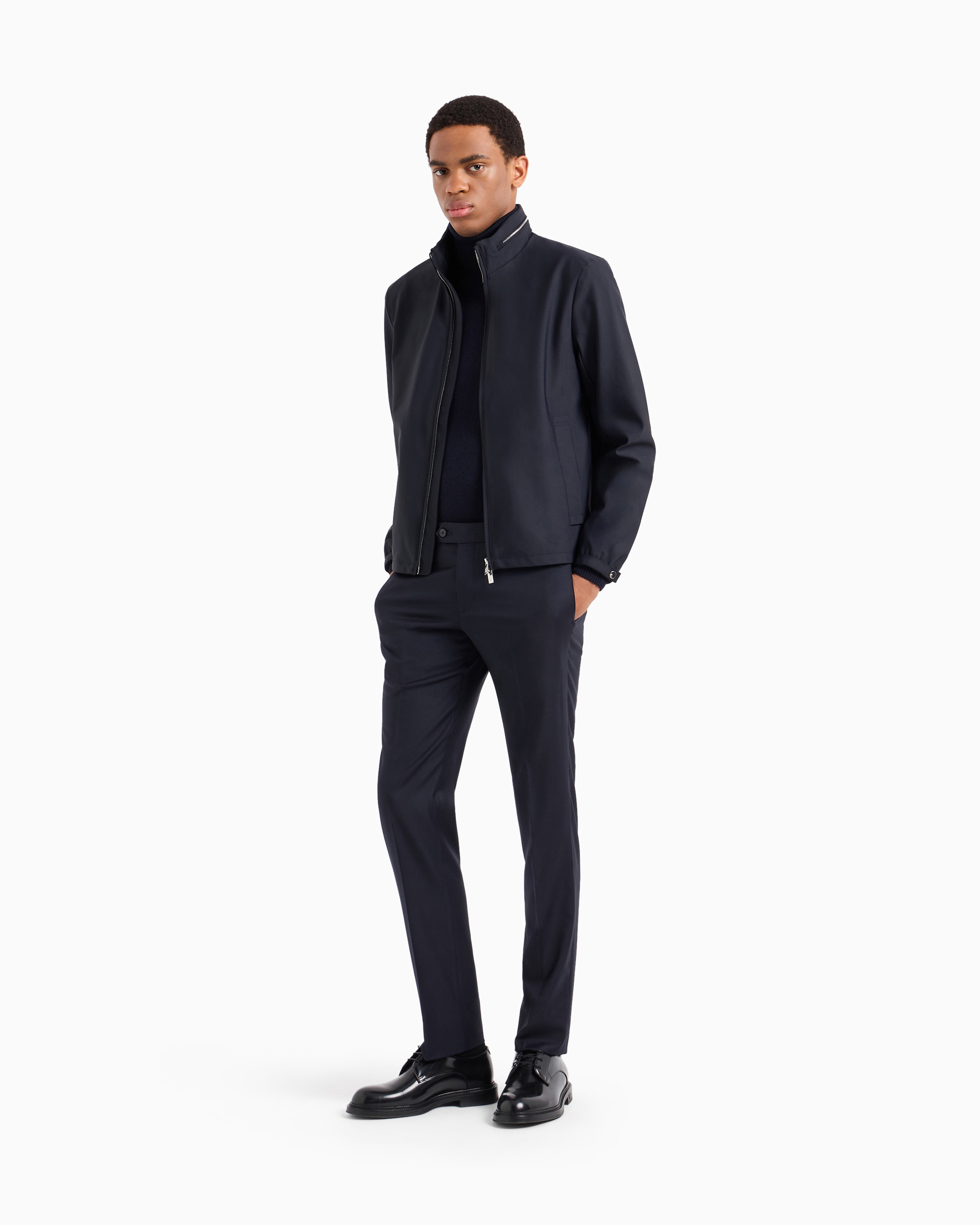 Emporio Armani - Pure cashmere rollneck, Man, Navy_blue, Size: